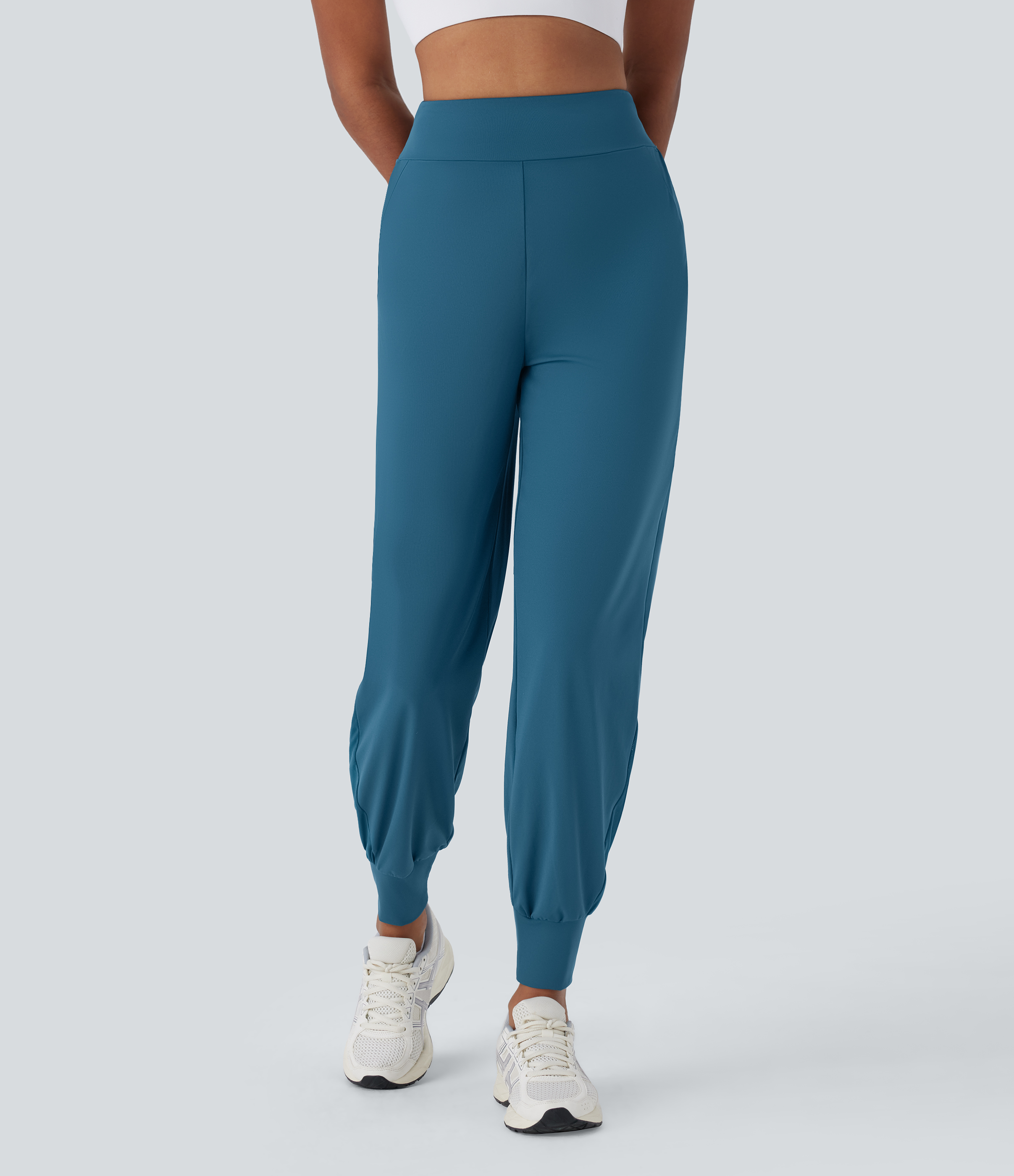 Halara Softlyzeroв„ў QuickDry High Waisted Side Pocket Contrast Mesh Quick Dry Running Joggers  - Dragonfly - XL(regular) 