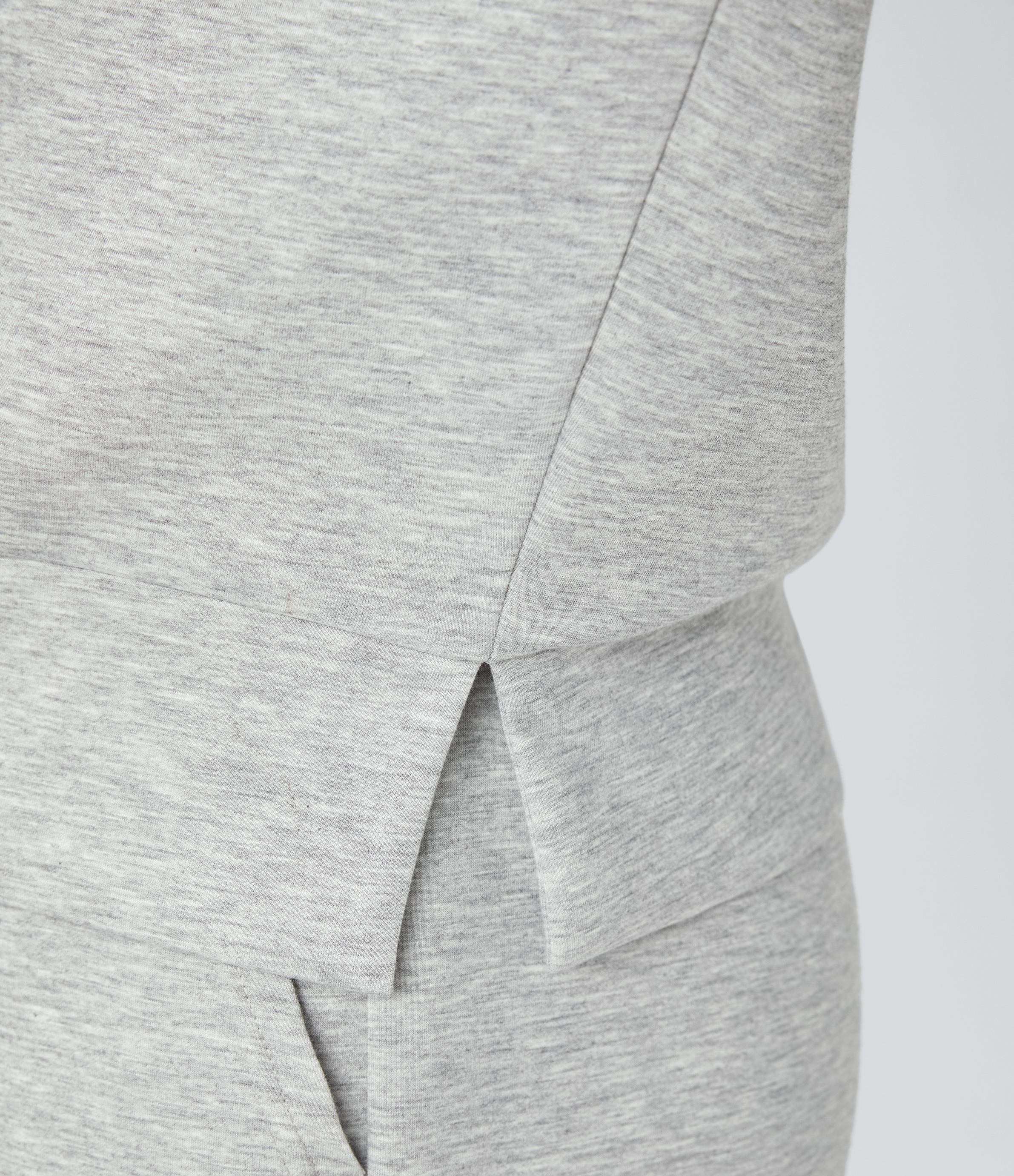 Halara Polo V Neck Button Dropped Shoulder Long Sleeve Split Relaxed Casual Sweatshirt  - Fog Gray - L 