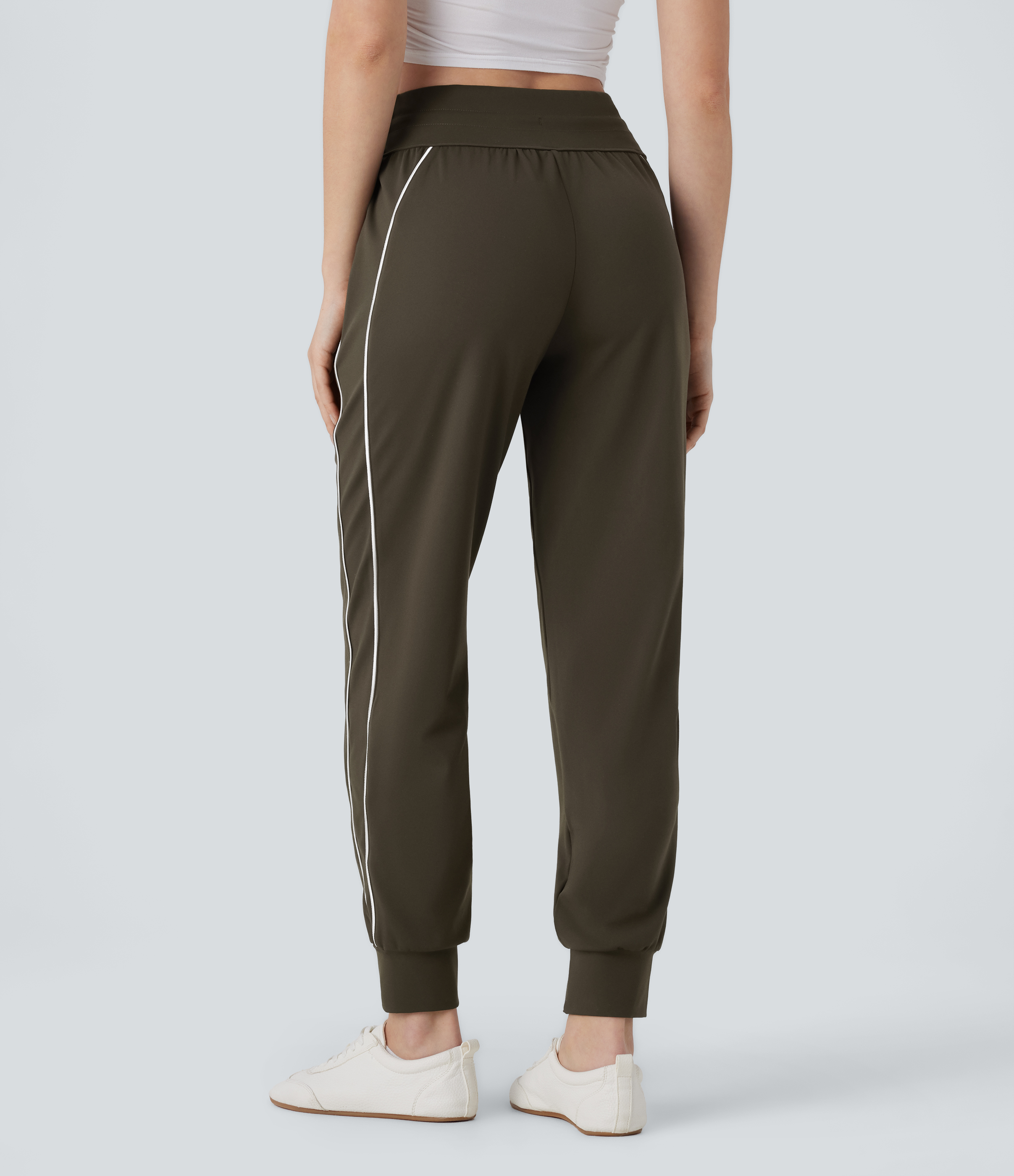Halara HaloTek Airв„ў Reflective High Waisted Drawstring Side Pocket Travel Pile Joggers  - Forest Night - S(regular) 