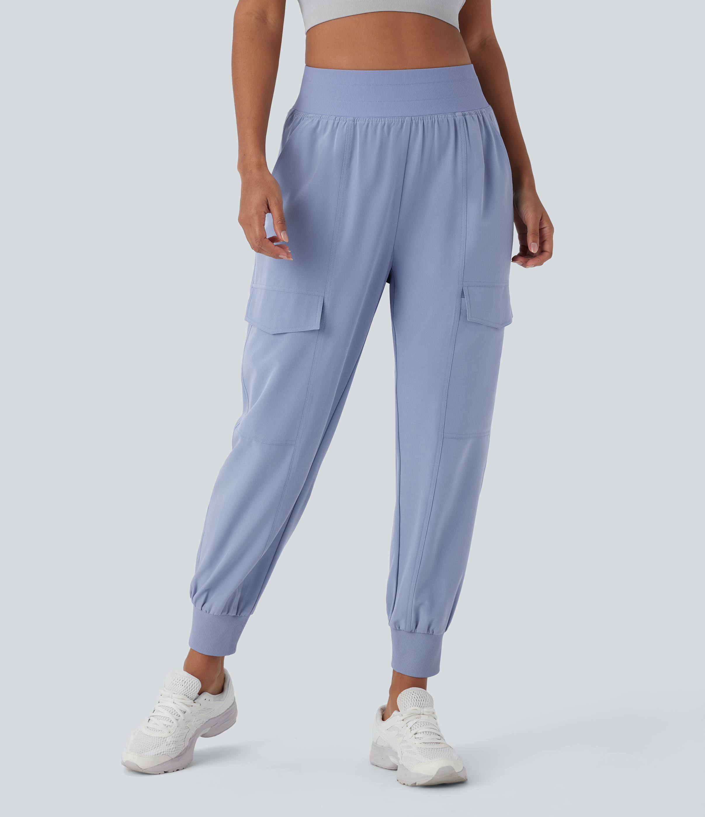 Halara High Waisted Multiple Pockets Running Cargo Joggers  - Thistle Down - S(regular) 