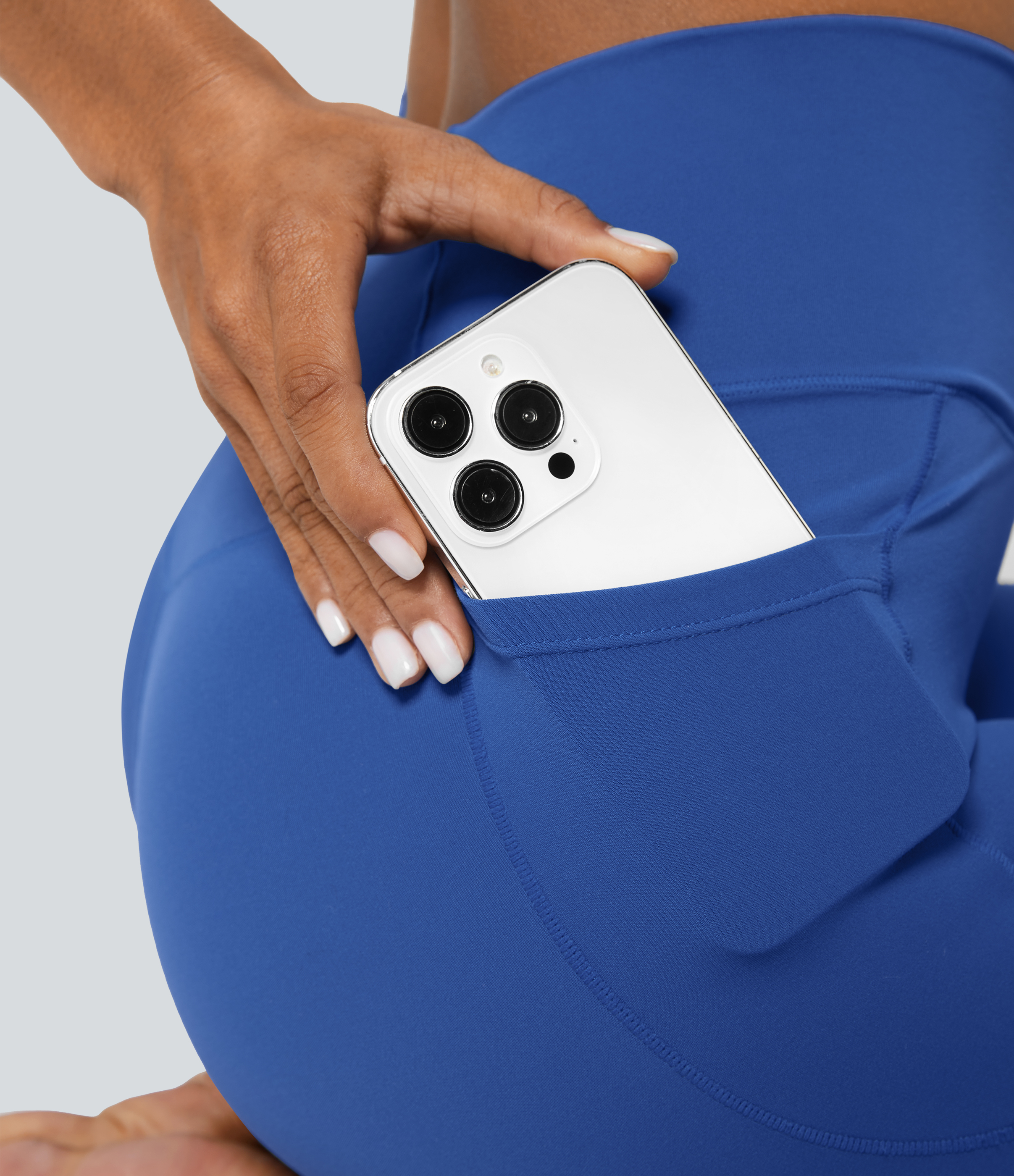 Halara Softlyzeroв„ў Crossover Pocket Plain Leggings-UPF50+  - Beaucoup Blue - XS(7/8) gym leggings leggings with pockets 