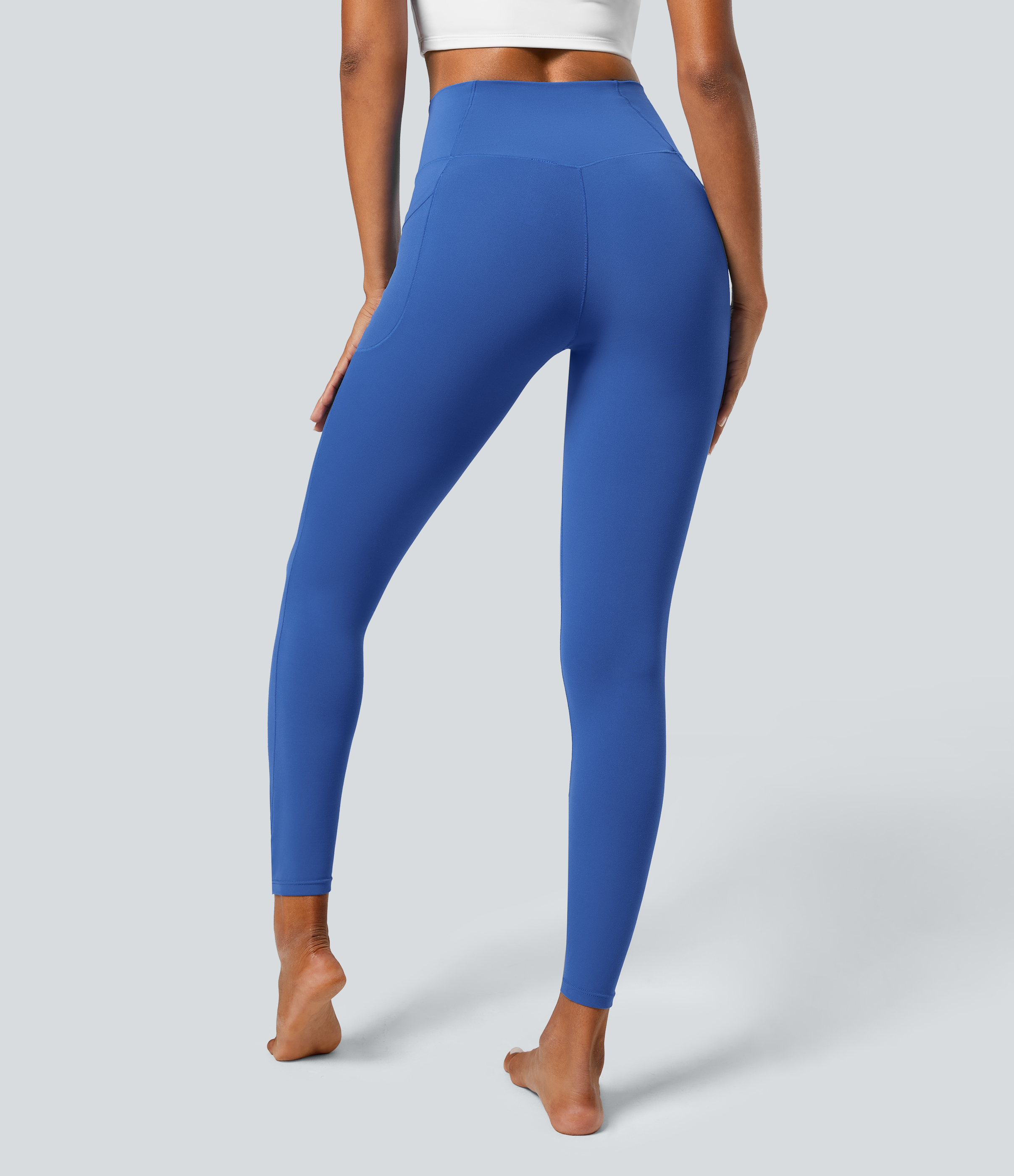 Halara Softlyzeroв„ў Crossover Pocket Plain Leggings-UPF50+  - Beaucoup Blue - XS(7/8) gym leggings leggings with pockets 