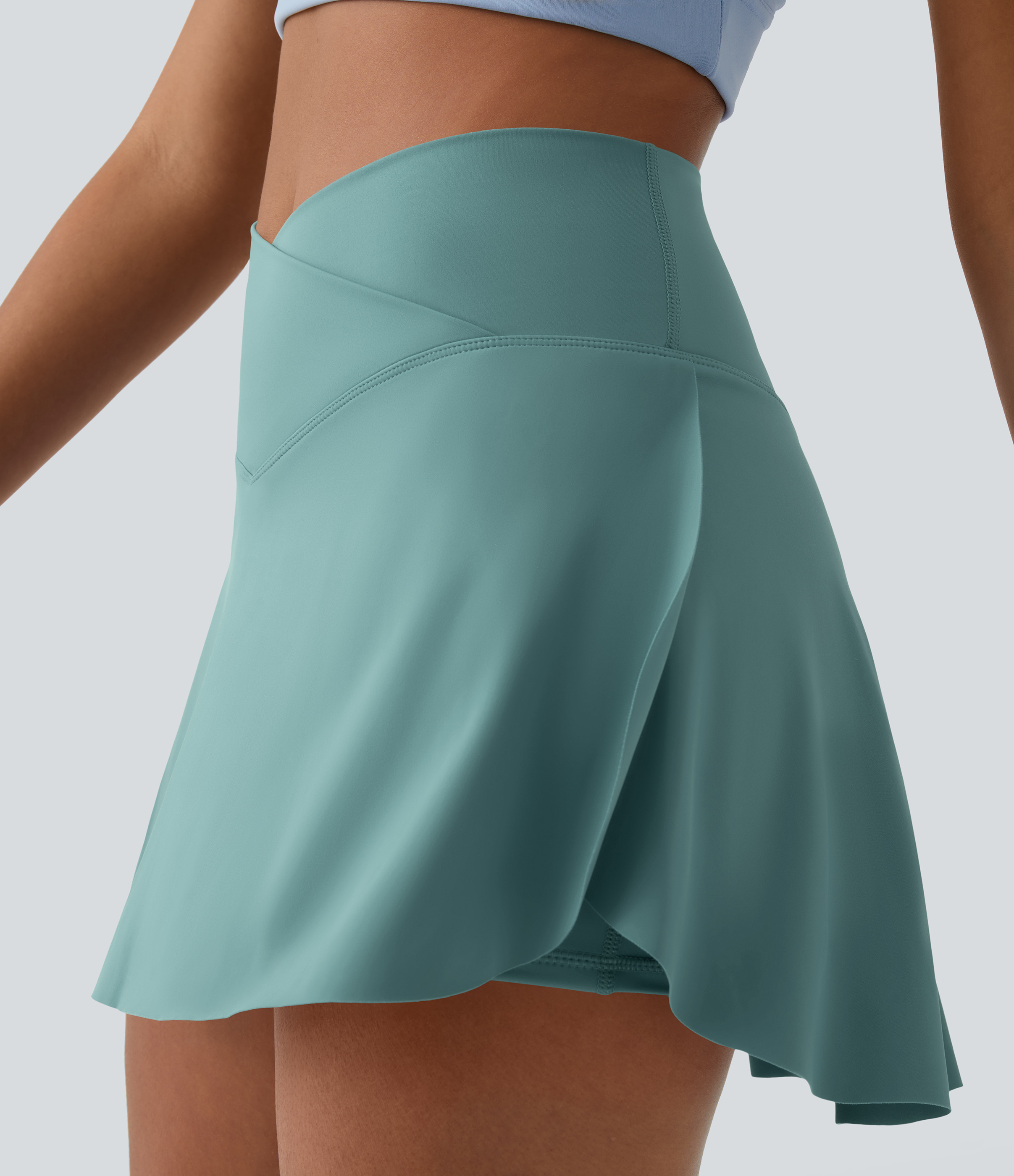 Halara Everyday Cloudfulв„ў Air Crossover 2-in-1 Side Pocket Tennis Skirt-Lucid  - Arctic - L midi skirt a line skirt golfing skirt 