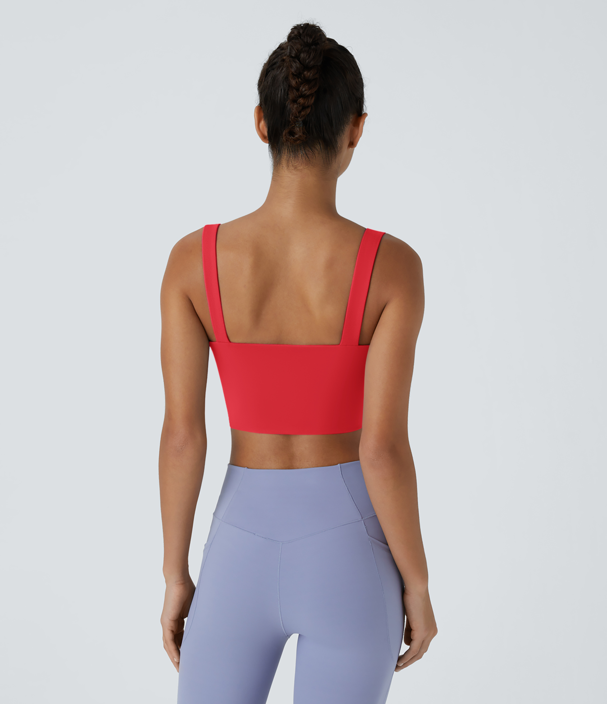 Halara Cloudfulв„ў Air Fabric Low Support Twisted Cut Out Backless Cool Touch Barre Ballet Dance Sports Bra  - Poinsettia - L push up bra 