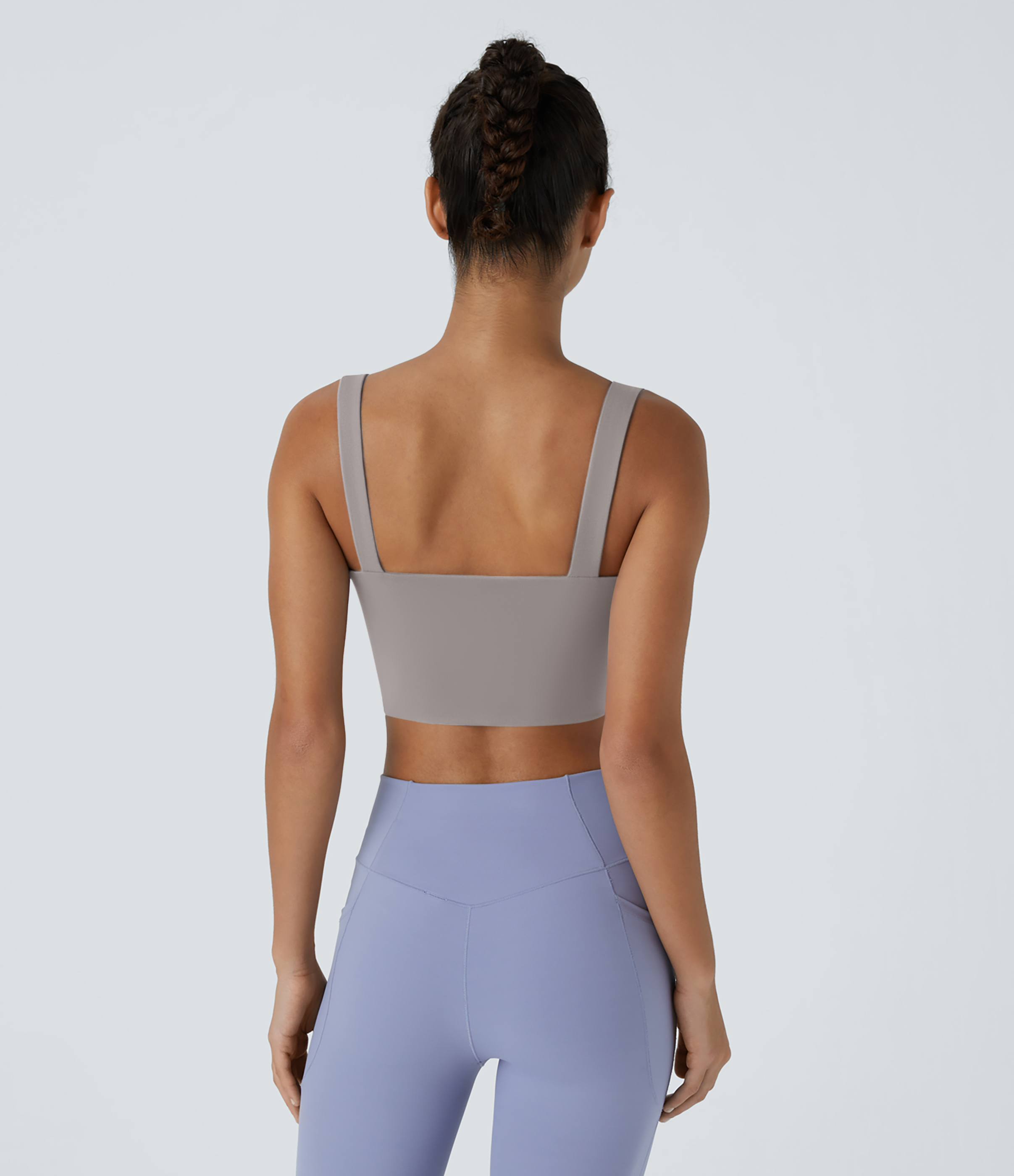 Halara Cloudfulв„ў Air Fabric Low Support Twisted Cut Out Backless Cool Touch Barre Ballet Dance Sports Bra  - Steel Gray - S push up bra 