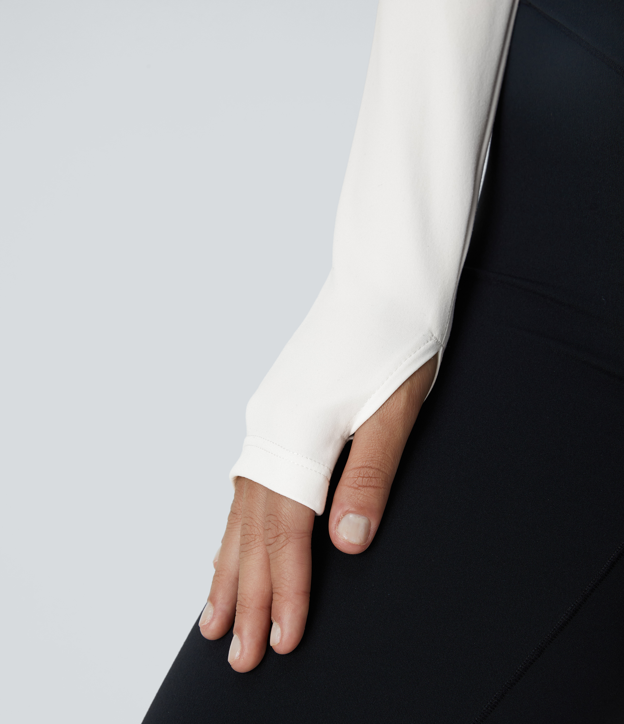 Halara Cloudfulв„ў Fabric Long Sleeve Thumb Hole Cropped Yoga Sports Top  - White - XS 