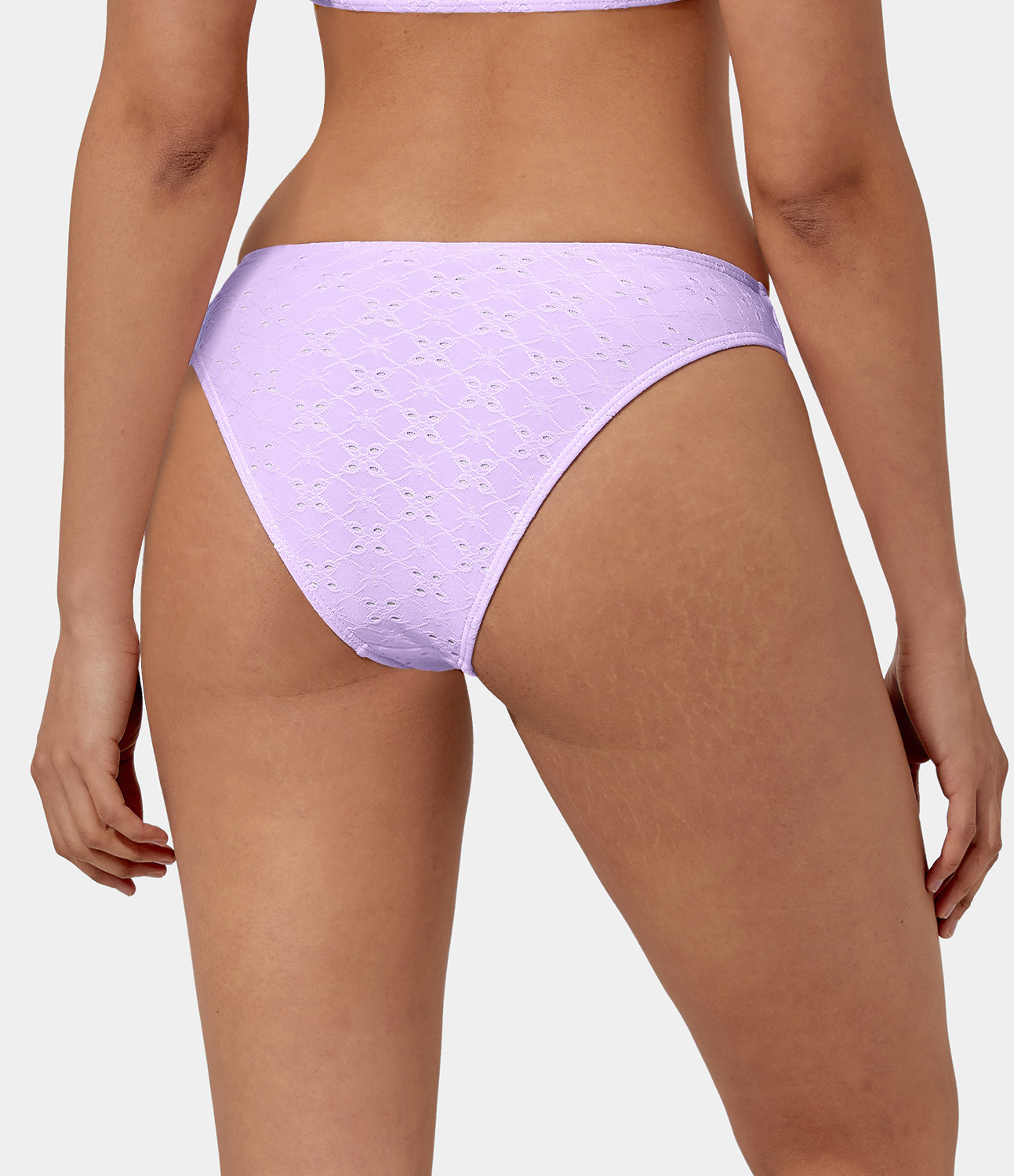Halara Solid Jacquard Bikini Bottom  - Light Purple - XL 