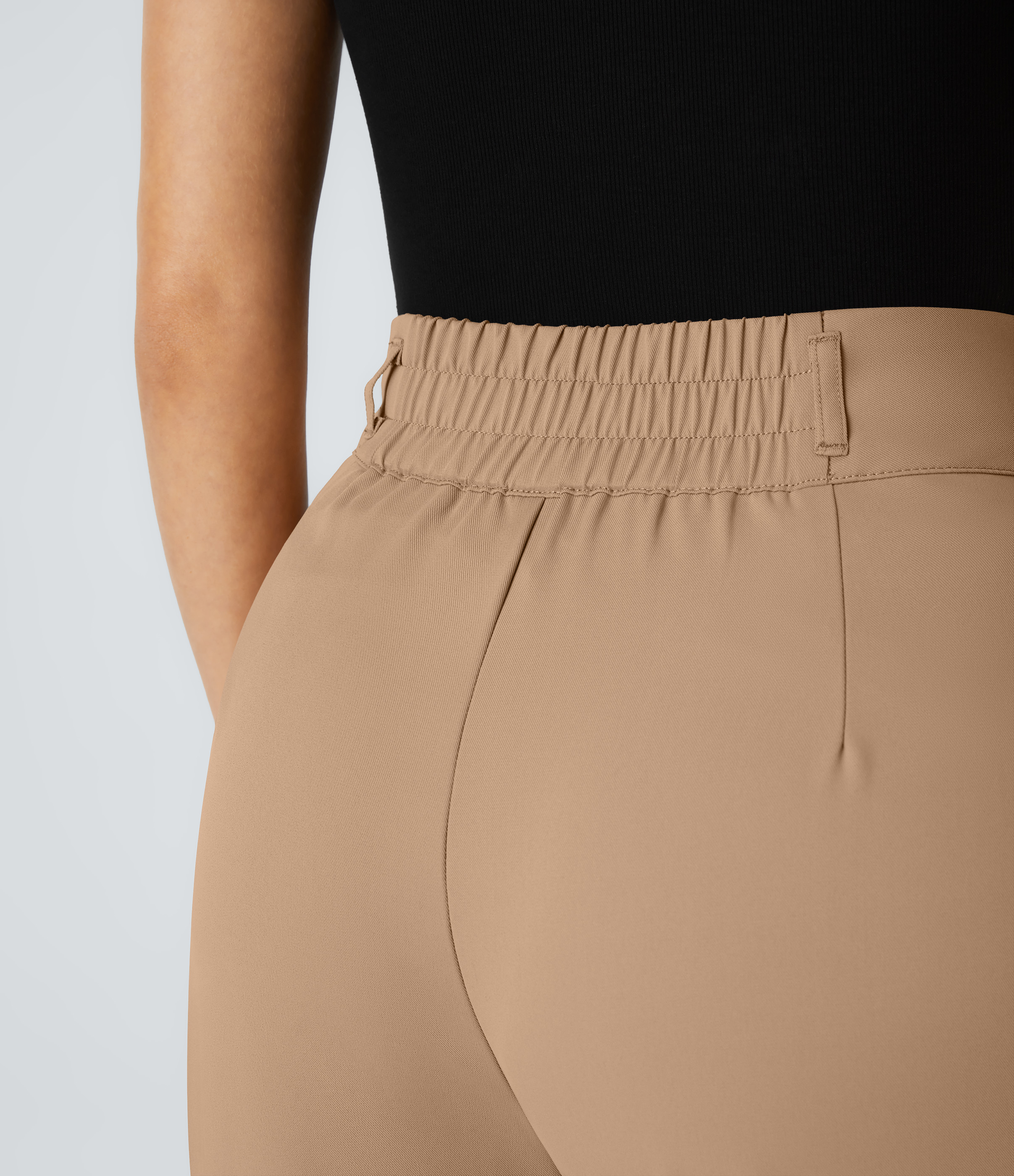 Halara High Waisted Button Zipper Side Pocket Shirred Straight Leg Work Pants  - Cartouche - M(tall) sweatpants jogger pants 