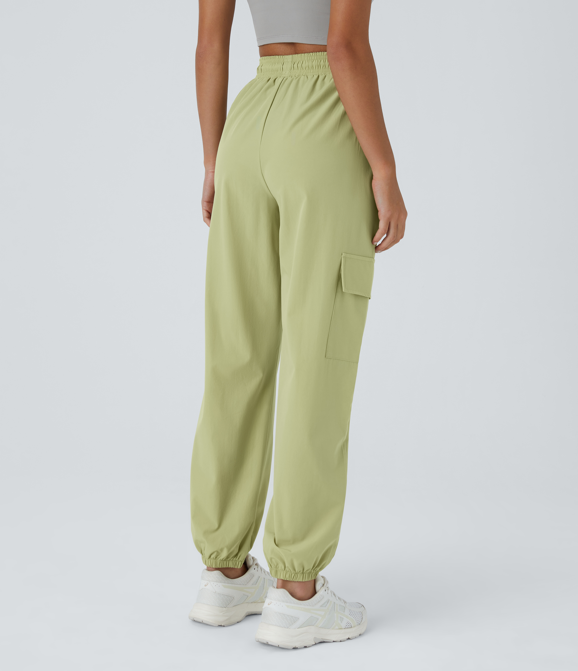 Halara Mid Rise Drawstring Side Pocket Casual Cargo Joggers  - Winter Pear - S 
