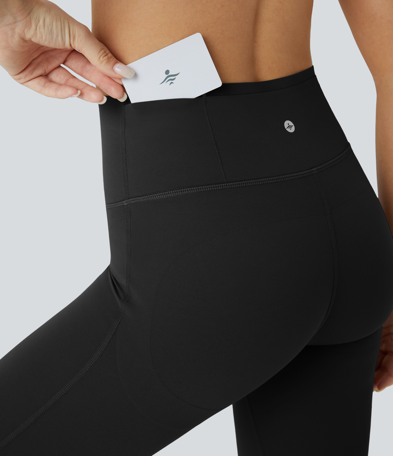 Halara SoCinched High Waisted Butt Lifting Tummy Control Multiple Pockets 7/8 Workout UltraSculpt Leggings  - Black - XS(7/8) gym leggings 