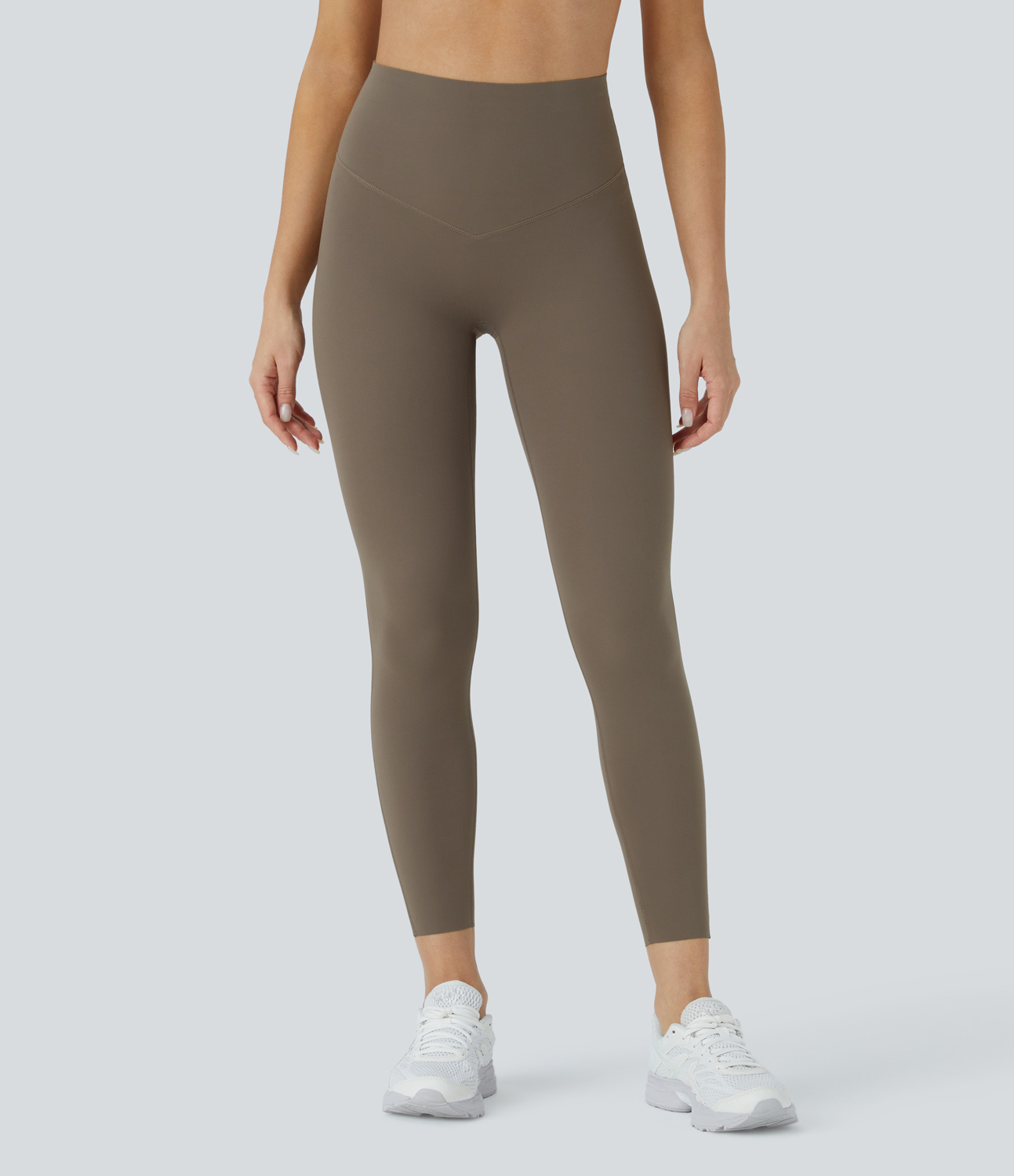 Halara SoCinched High Waisted Butt Lifting Tummy Control Multiple Pockets 7/8 Workout UltraSculpt Leggings  - Dawn Brown - S(7/8) 