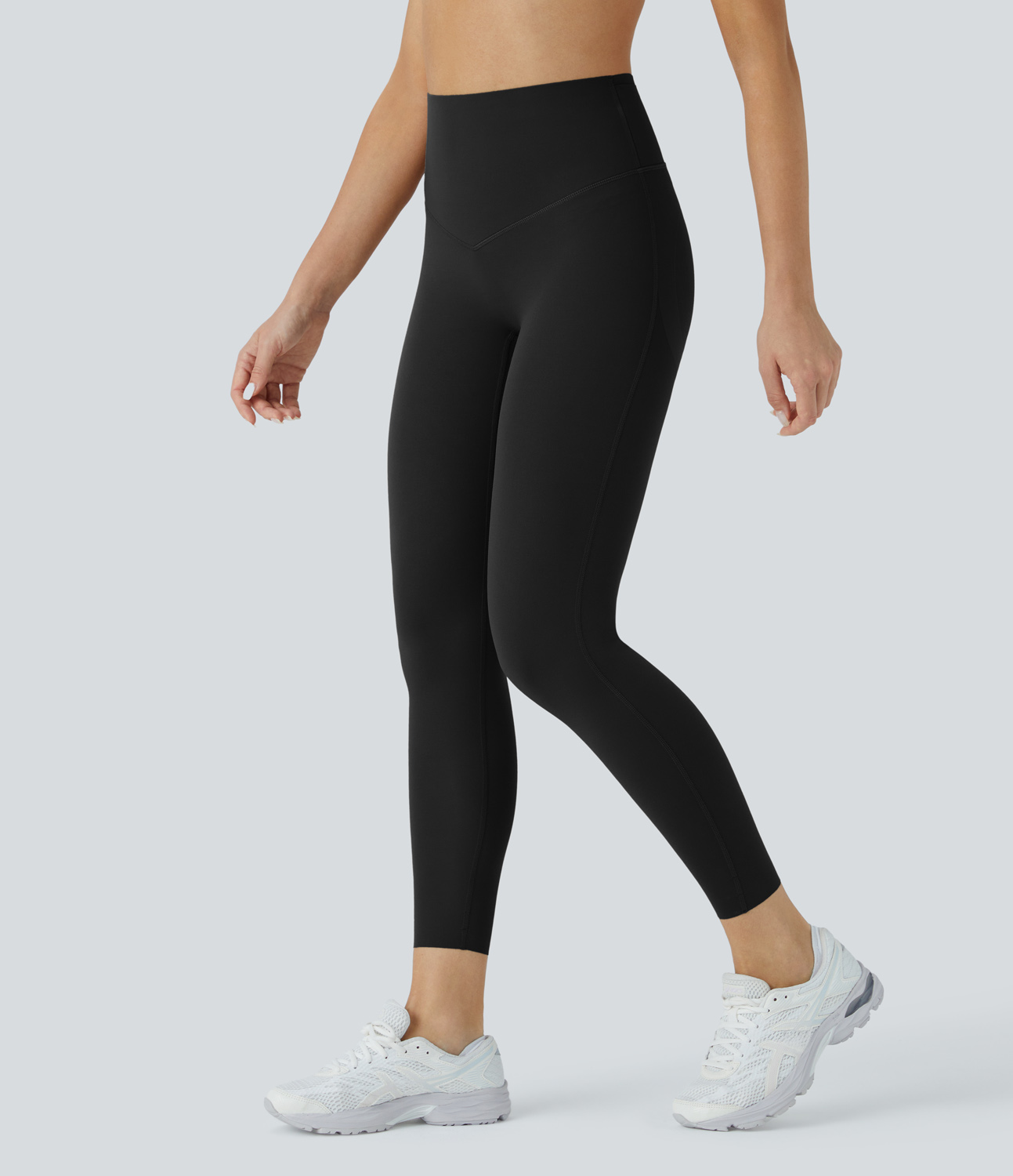 Halara SoCinched High Waisted Butt Lifting Tummy Control Multiple Pockets 7/8 Workout UltraSculpt Leggings  - Black - XS(7/8) gym leggings 