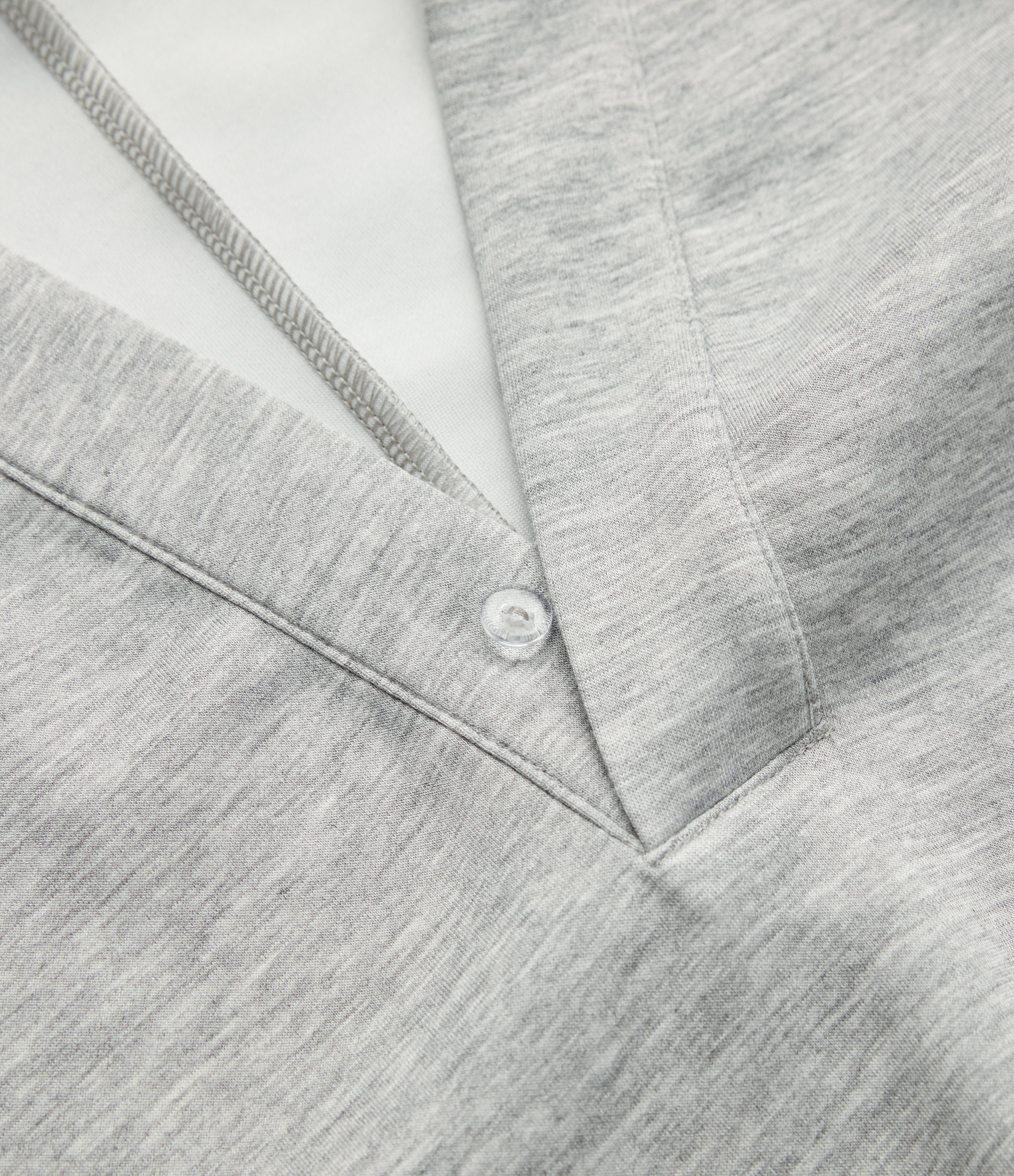 Halara Polo V Neck Button Dropped Shoulder Long Sleeve Split Relaxed Casual Sweatshirt  - Fog Gray - L 