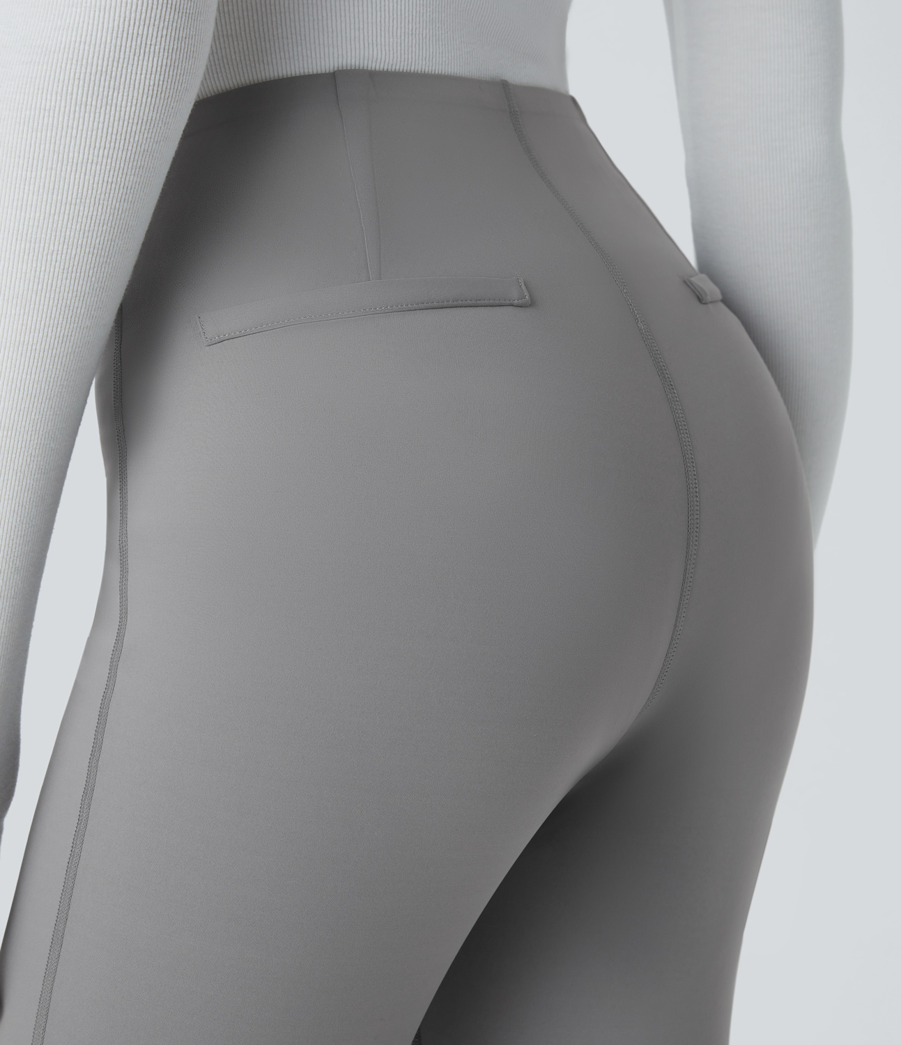 Halara Halara Flexв„ў High Waisted Tummy Control Work Slight Flare Pants  - Silent Storm - XL(regular) sweatpants jogger pants 