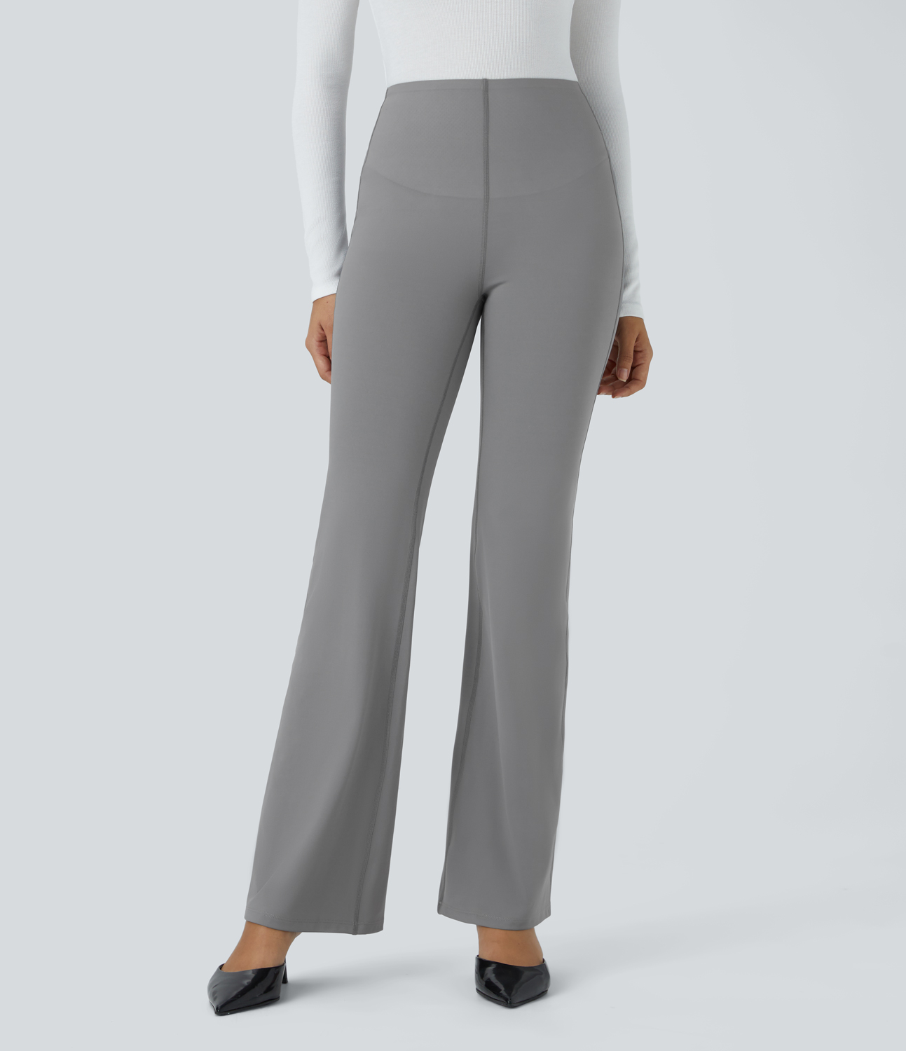 Halara Halara Flexв„ў High Waisted Tummy Control Work Slight Flare Pants  - Silent Storm - XL(regular) sweatpants jogger pants 