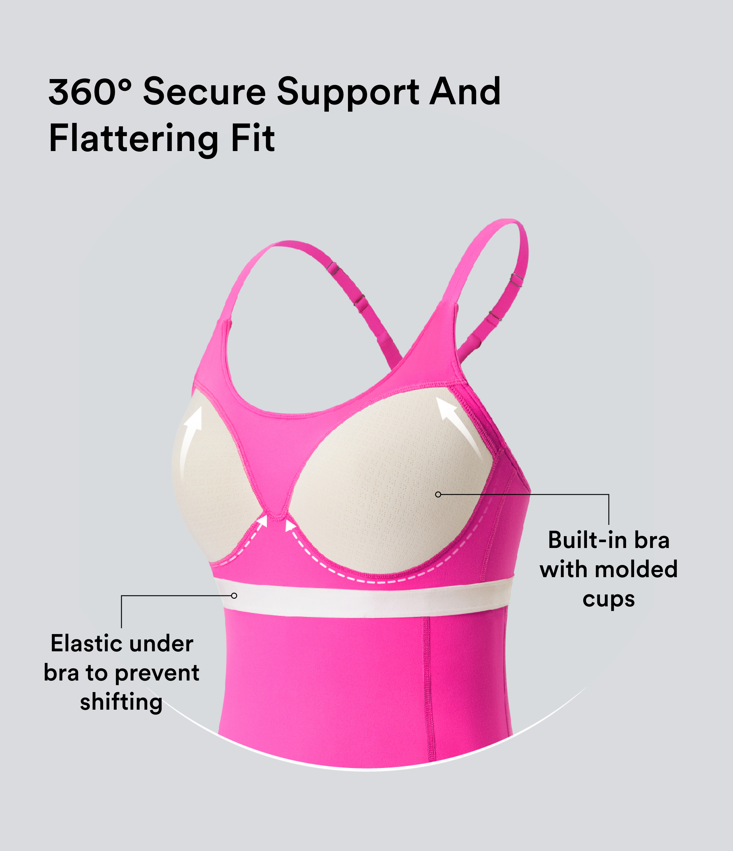 Halara Softlyzeroв„ў Plush Molded Cups Adjustable Strap Backless Dance Active Dress-Easy Peezy Edition-D/DD/DDD/F Cups Workout Dress - Fuchsia Purple - M 