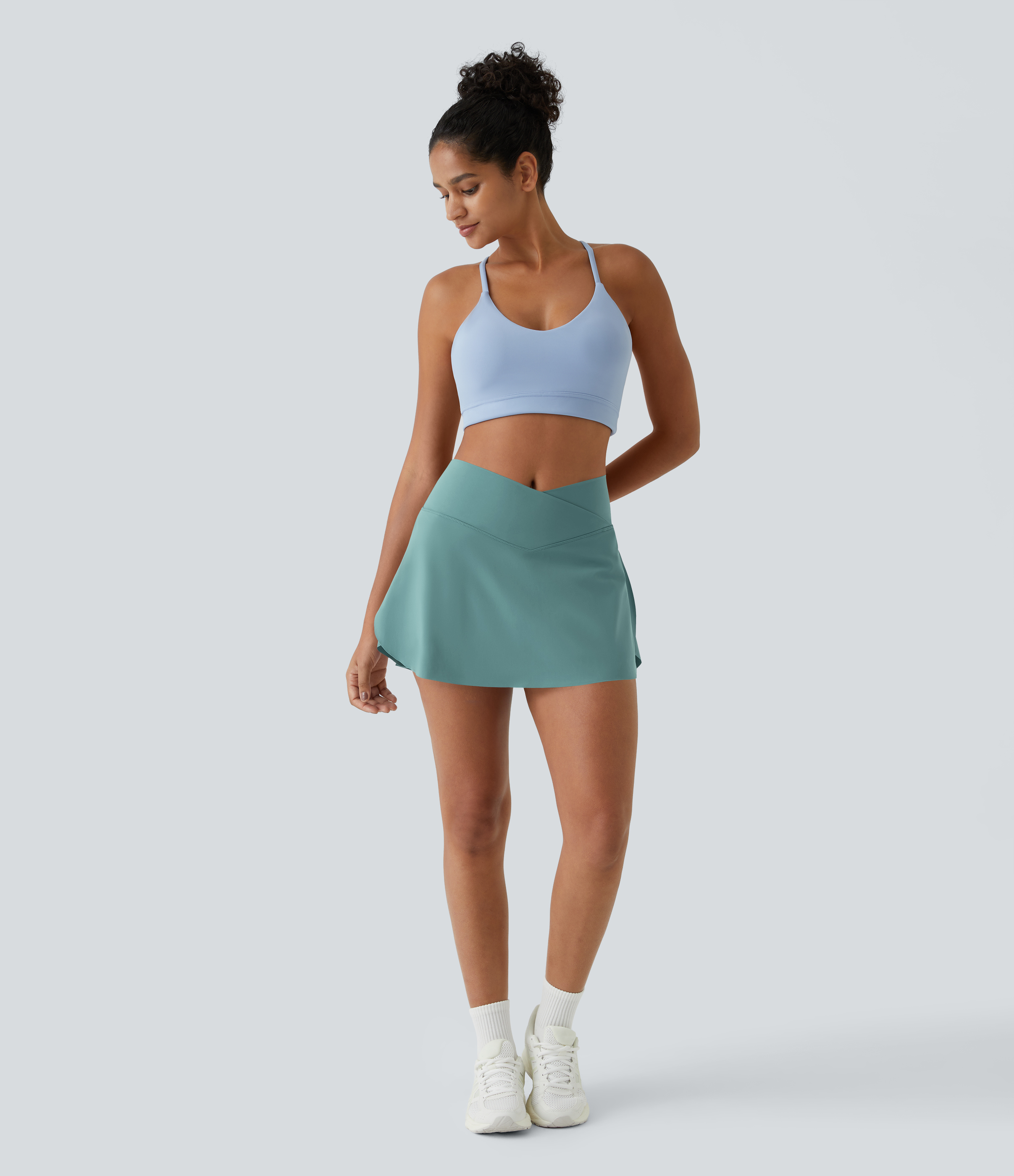 Halara Everyday Cloudfulв„ў Air Crossover 2-in-1 Side Pocket Tennis Skirt-Lucid  - Arctic - L midi skirt a line skirt golfing skirt 
