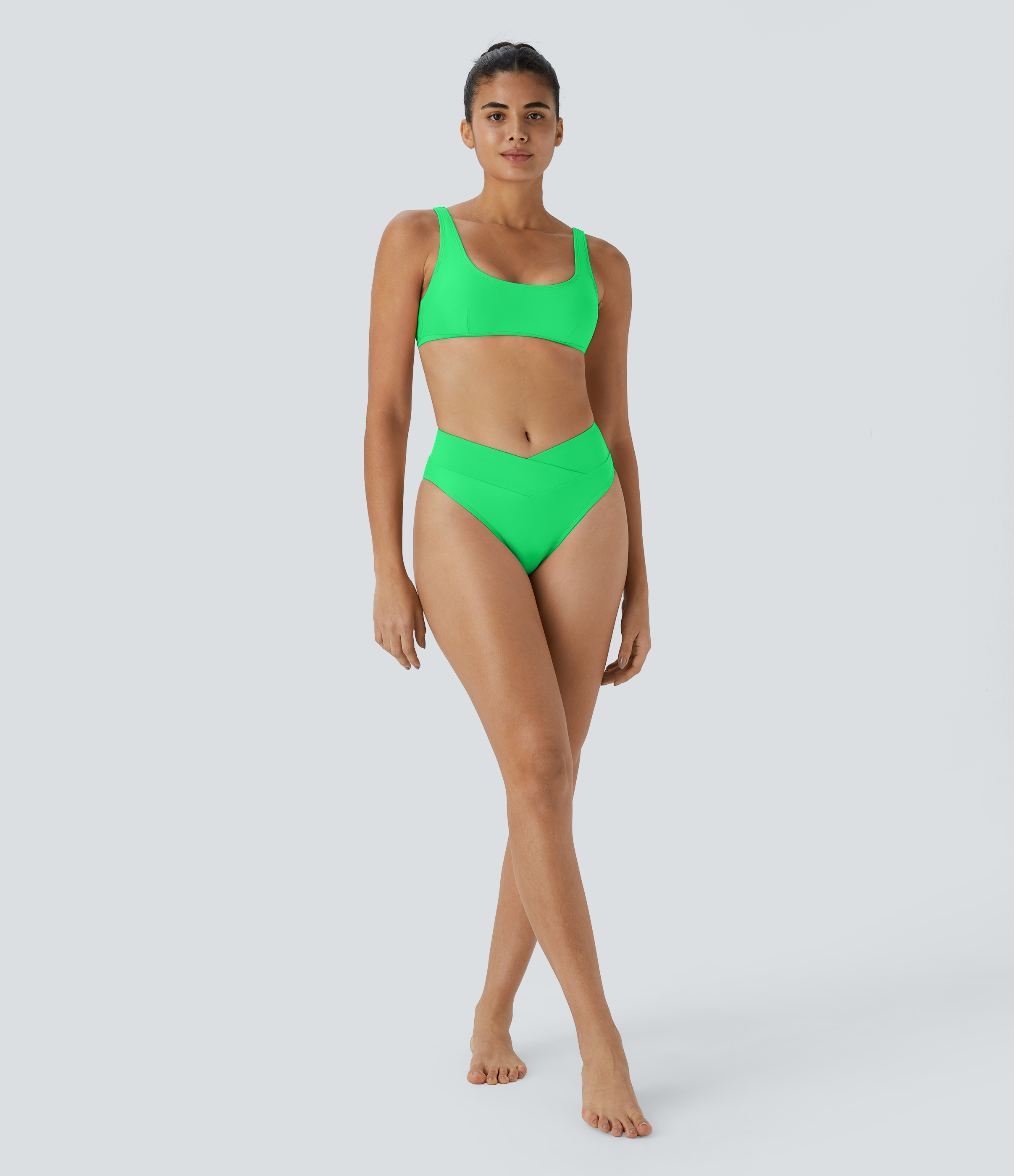 Halara Crossover Bikini Bottom Swimsuit  - Verdant Heights - XS 