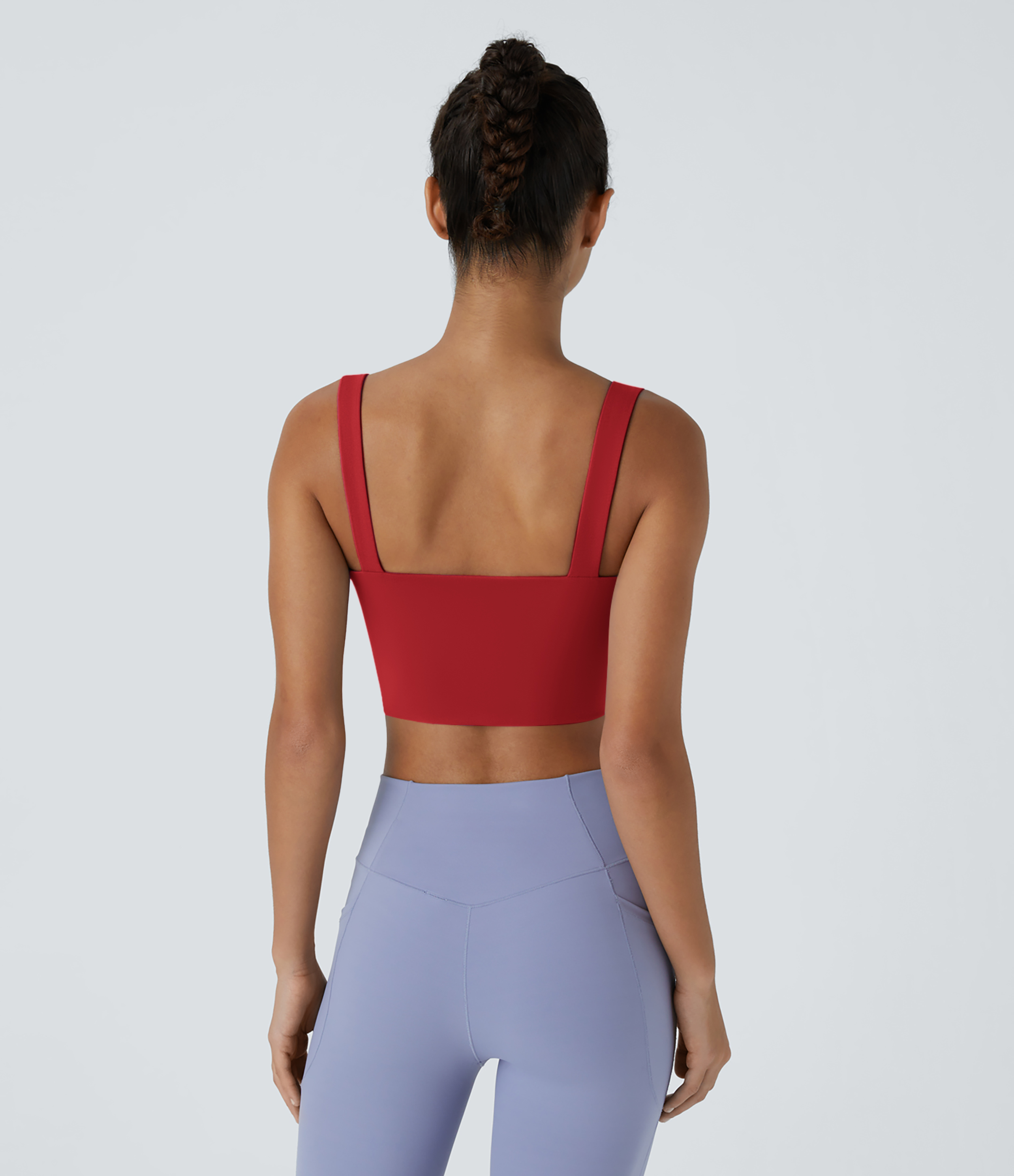Halara Softlyzeroв„ў Airy Low Support Twisted Cut Out Backless Cool Touch Barre Ballet Dance Sports Bra-UPF50+  - Mars Red - L push up bra 