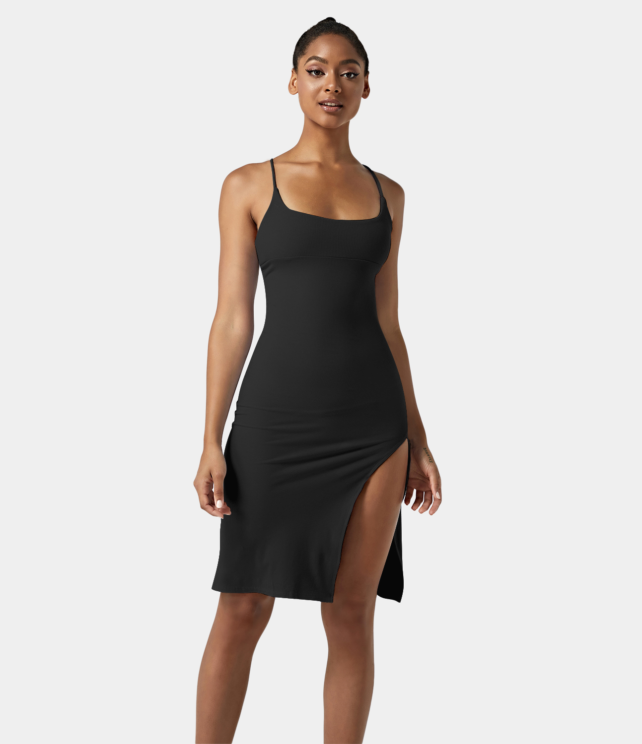 Women's Everyday Split Strap Bodycon Midi Chill DressSensational HALARA