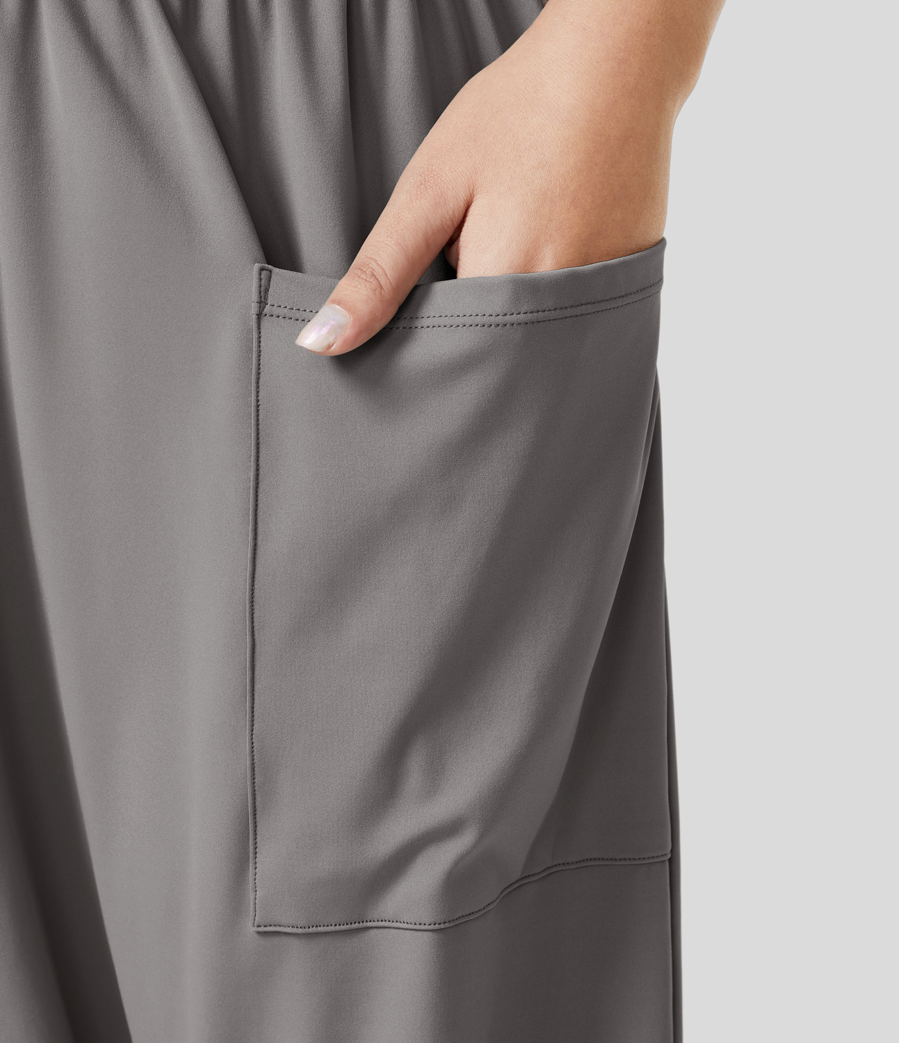 Halara High Waisted Plicated Side Pocket Harem Yoga Joggers  - Steeple Gray - XS(regular) 