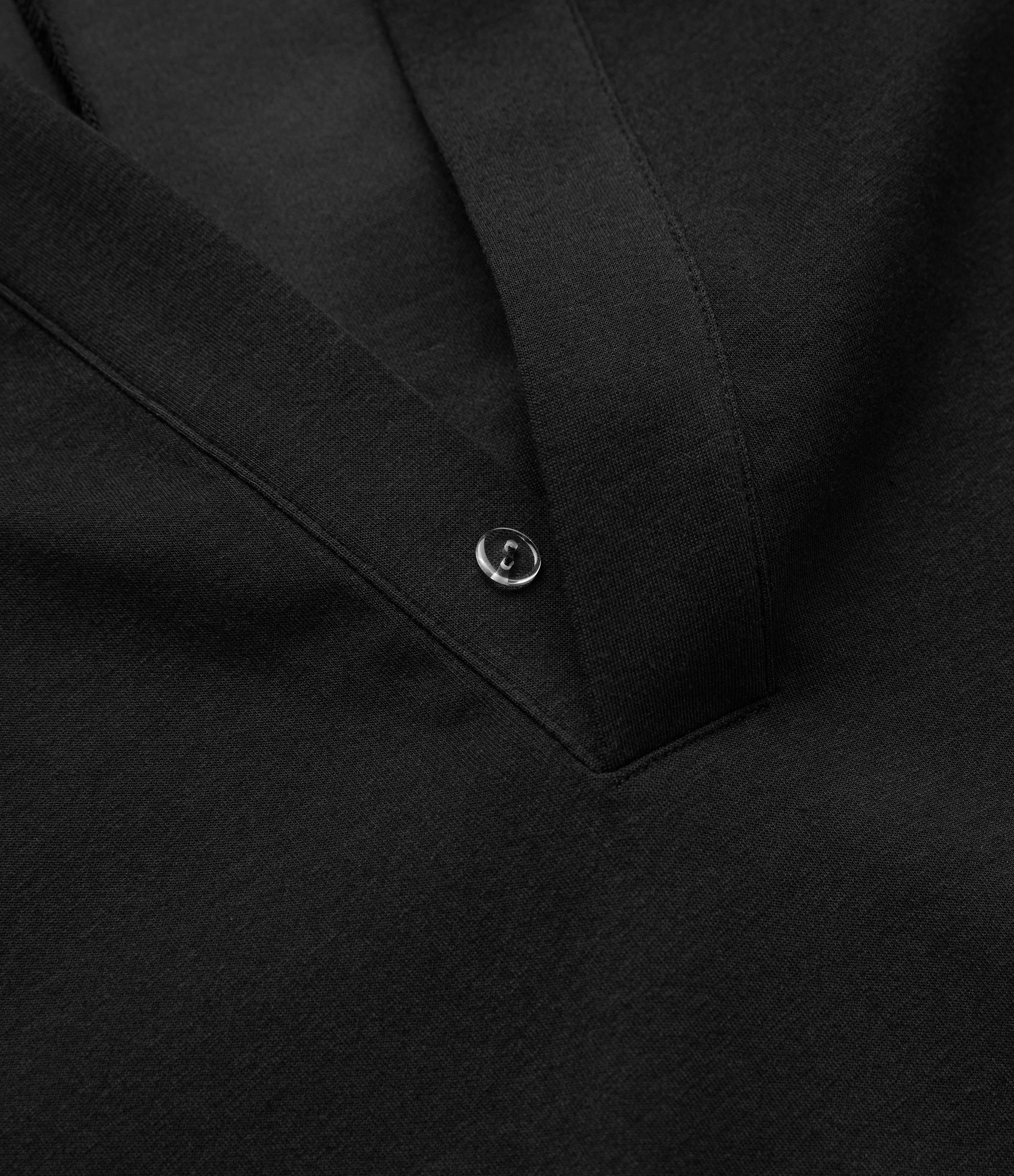 Halara Polo V Neck Button Dropped Shoulder Long Sleeve Split Relaxed Casual Sweatshirt  - Black - XL 