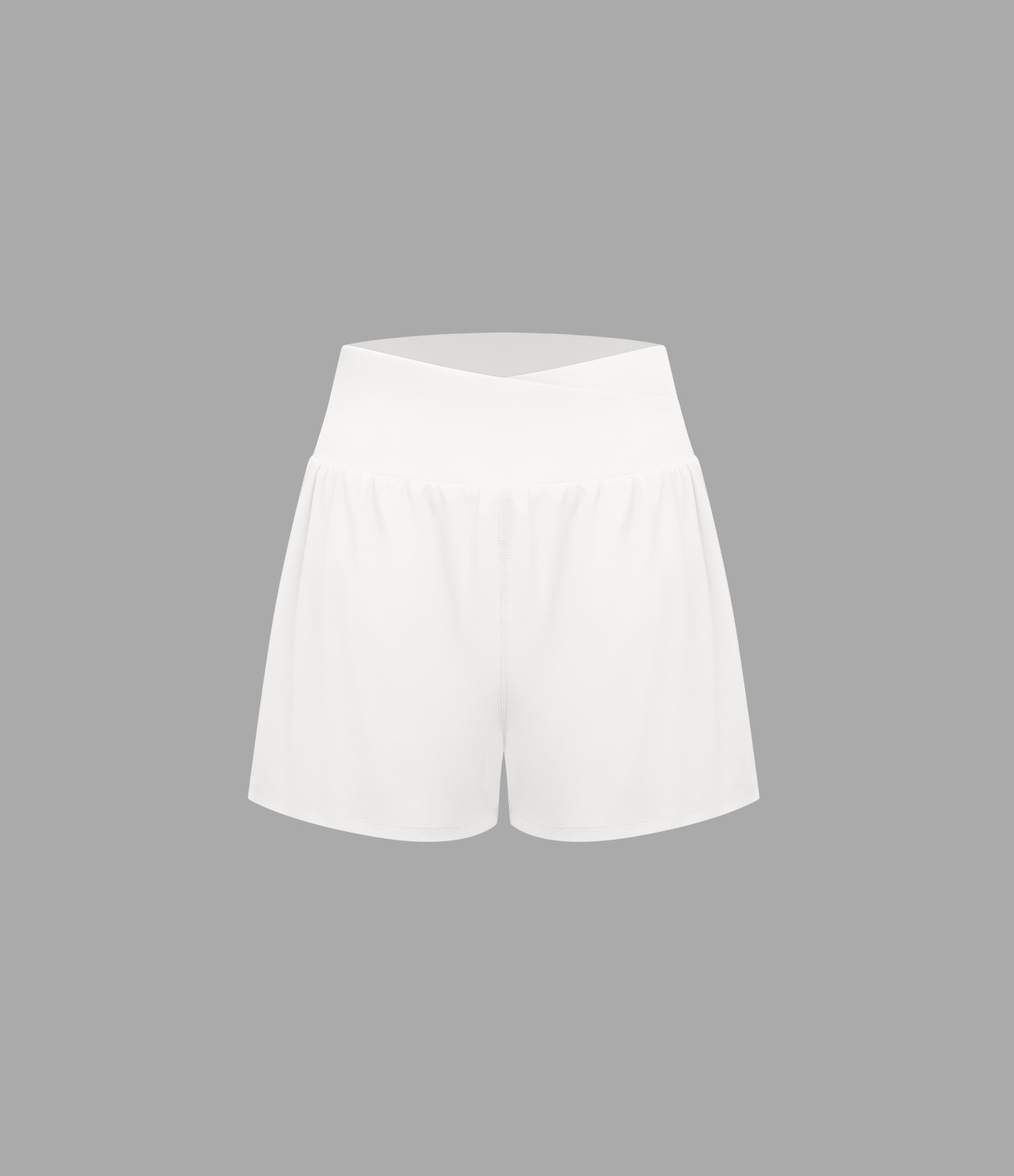 Halara High Waisted Crossover Side Pocket 2-in-1 Casual Shorts Gym Short - White - L booty shorts compression shorts yoga shorts 