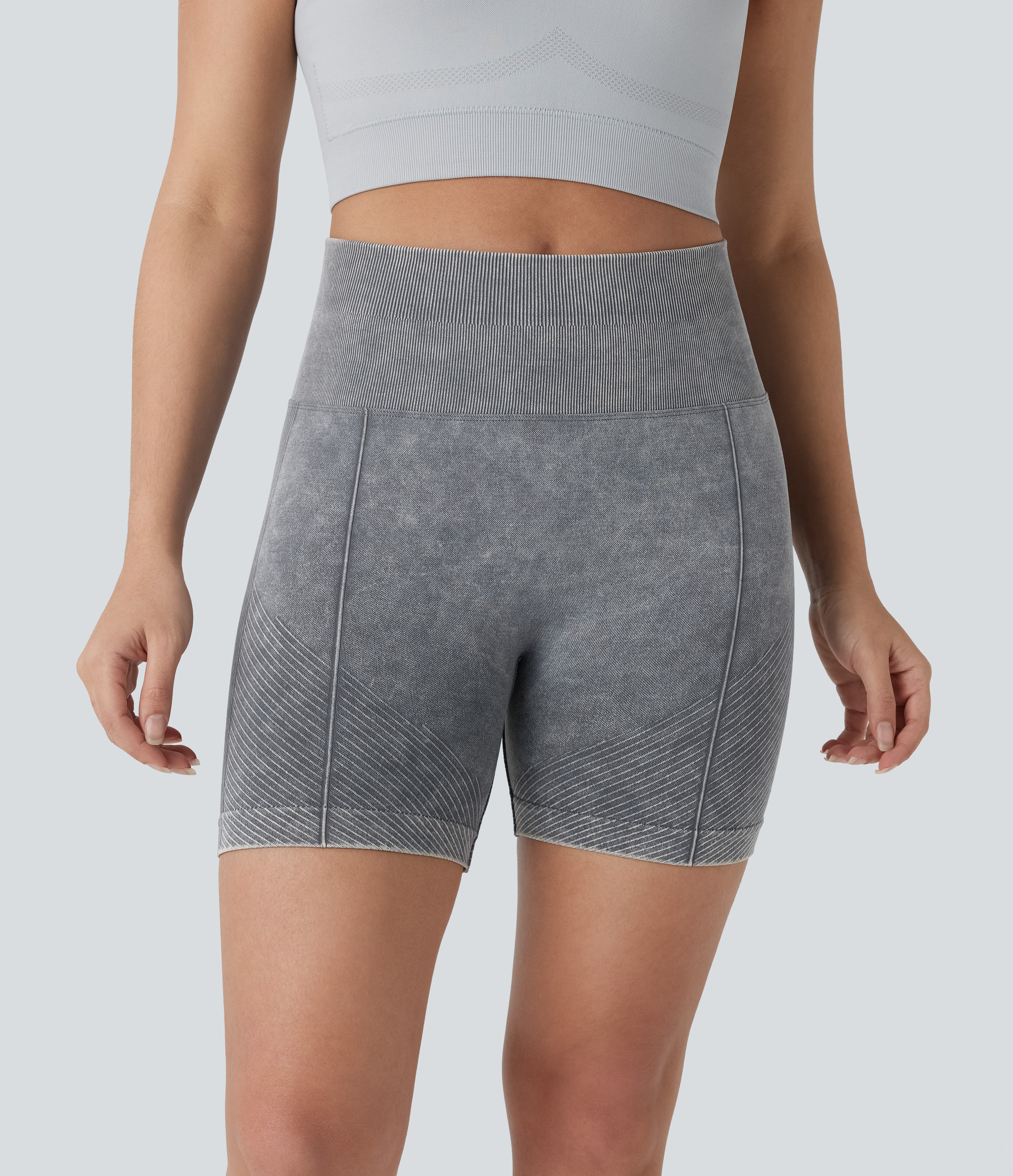 Halara Seamless Flow High Waisted Back Pocket Washed Yoga Biker Shorts 5.5``  - Skyrocket - S(regular) biker shorts women black biker shorts 
