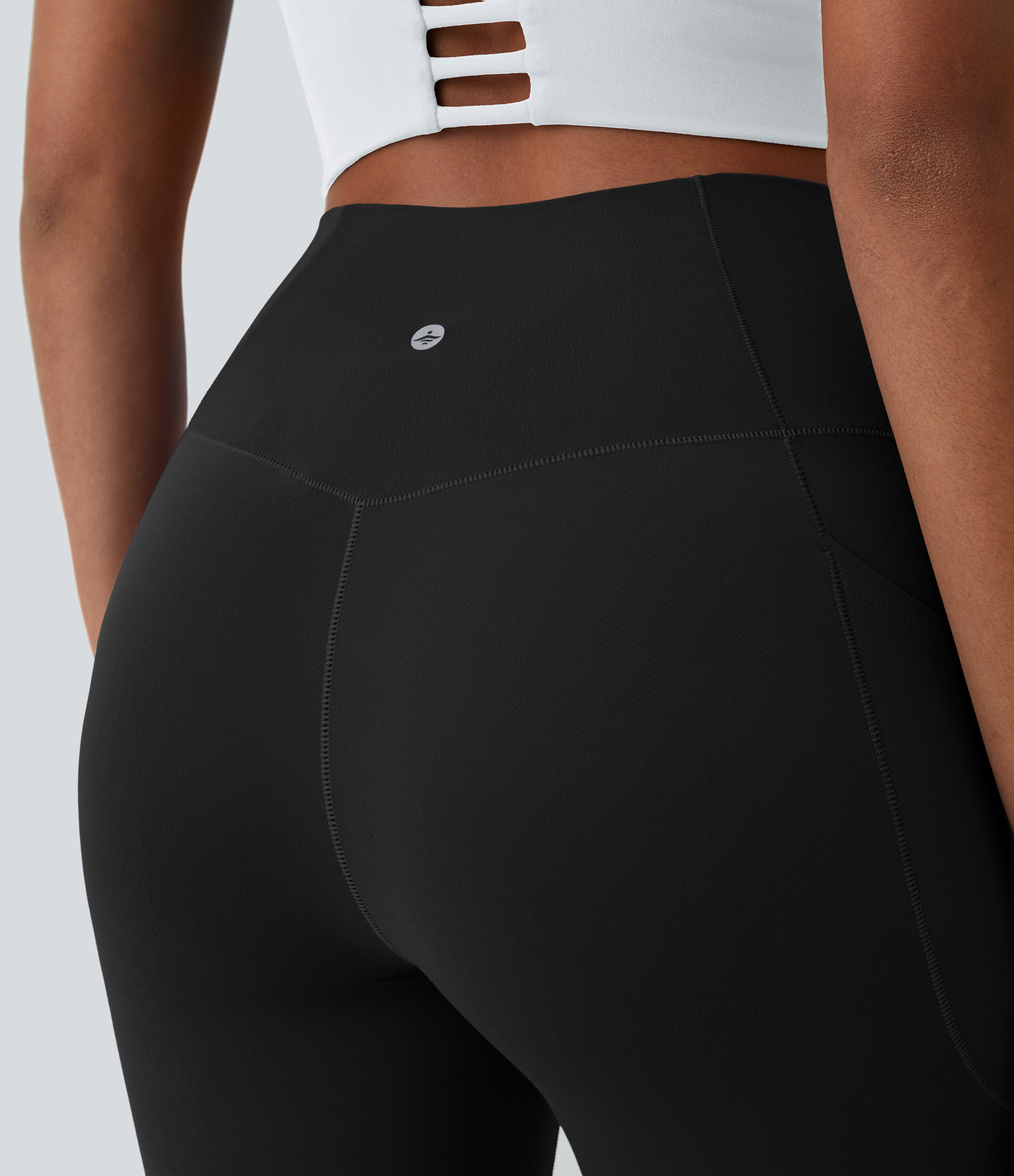 Halara CloudfulВ® Crossover Pocket Plain Leggings  - Black - XS(full_length) gym leggings leggings with pockets leggings with butt lift 