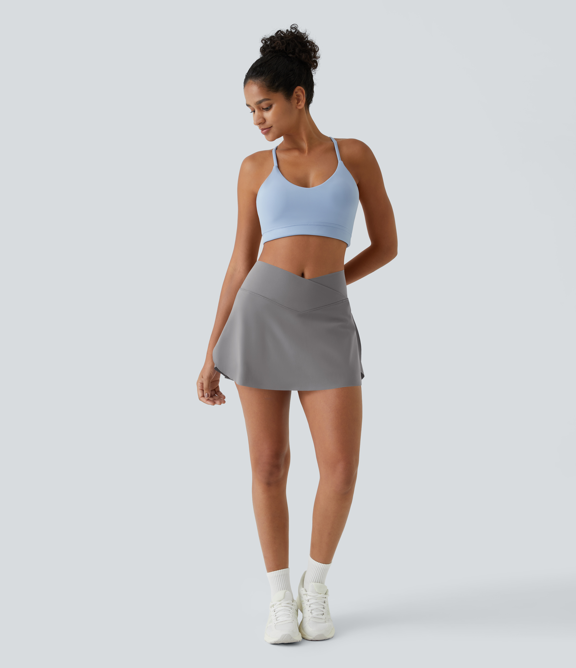 Halara Everyday Cloudfulв„ў Air Crossover 2-in-1 Side Pocket Tennis Skirt-Lucid  - Steel Gray - XL midi skirt a line skirt golfing skirt 