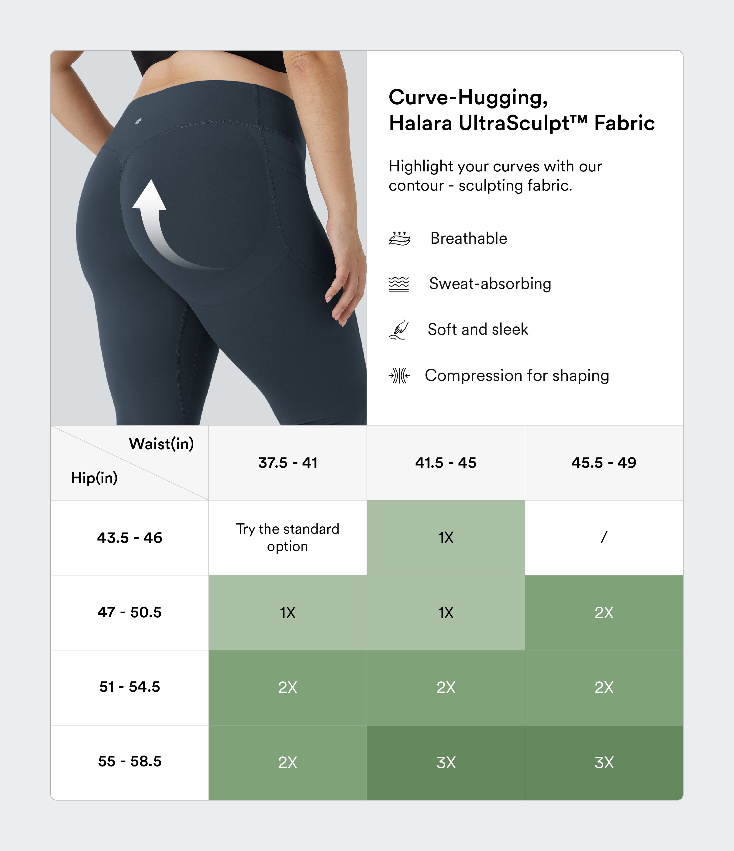Halara SoCinched High Waisted Butt Lifting Tummy Control Side Pocket Shaping Training UltraSculpt Plus Size Leggings  - Carbon - 2X(7/8) 