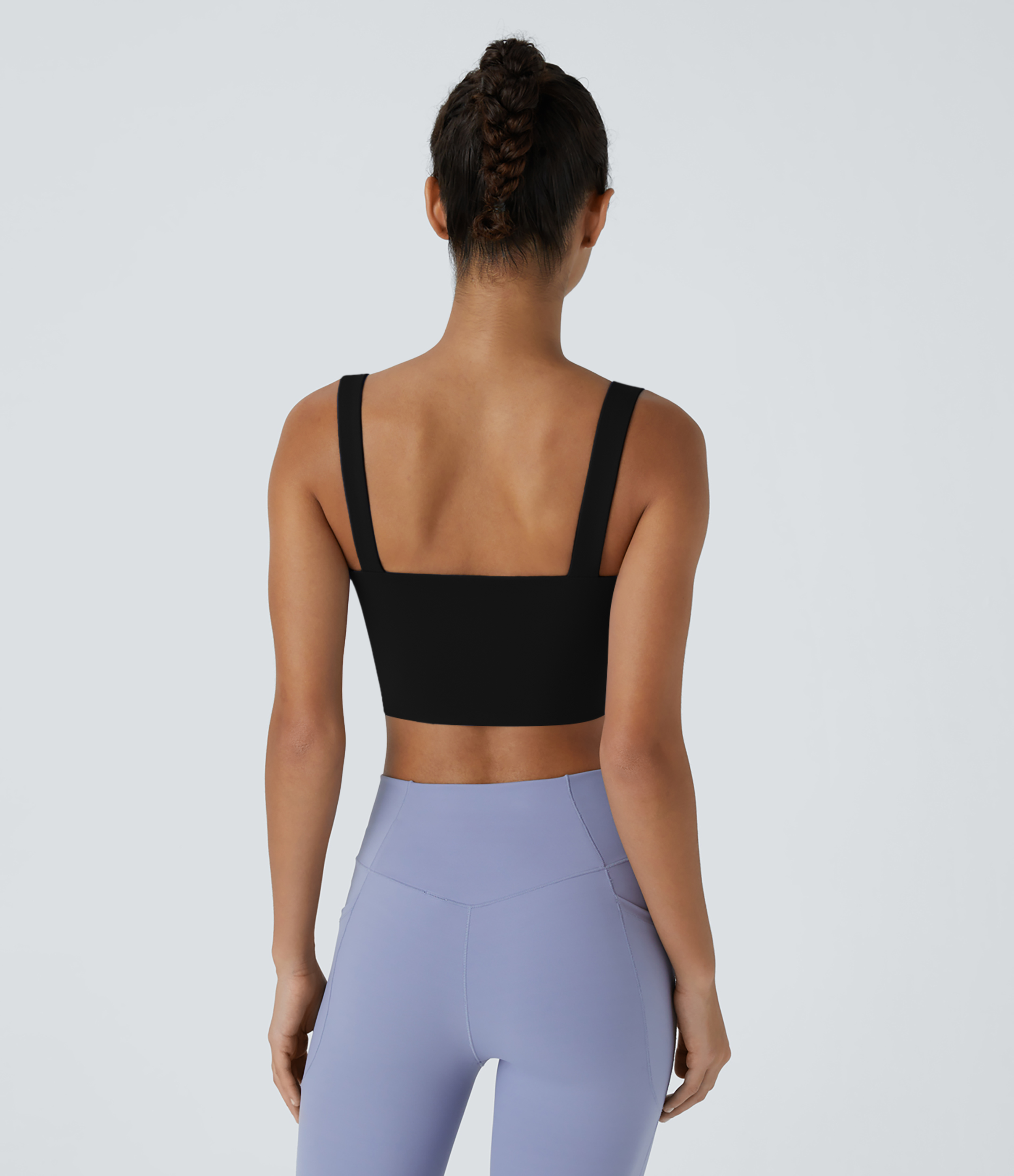 Halara Cloudfulв„ў Air Fabric Low Support Twisted Cut Out Backless Cool Touch Barre Ballet Dance Sports Bra  - Black - XS push up bra 
