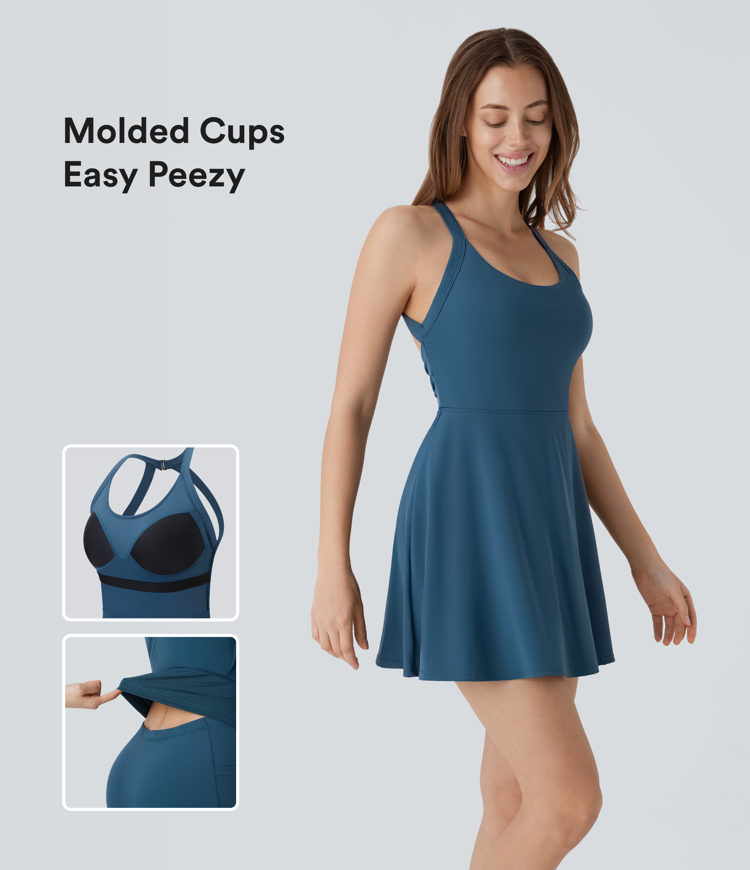 Majolica Blue SoftlyZero™ bonnets sculptés et aériens, Cool Touch, robe active de danse — Édition Facile / 1