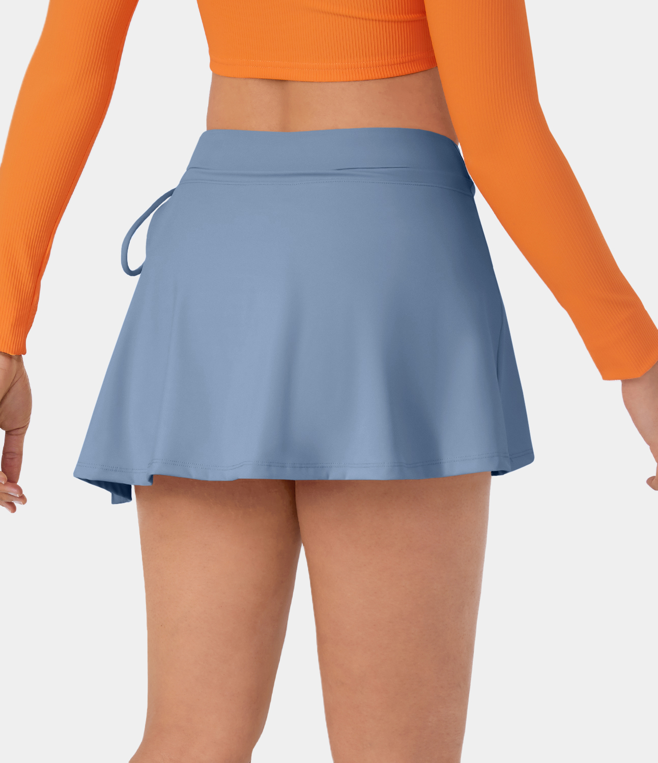 Halara Everyday Softlyzeroв„ў Airy Mid Rise Tie Side A Line 2-in-1 Side Pocket Mini Cool Touch Skirt-UPF50+  - Endless Sky - M 