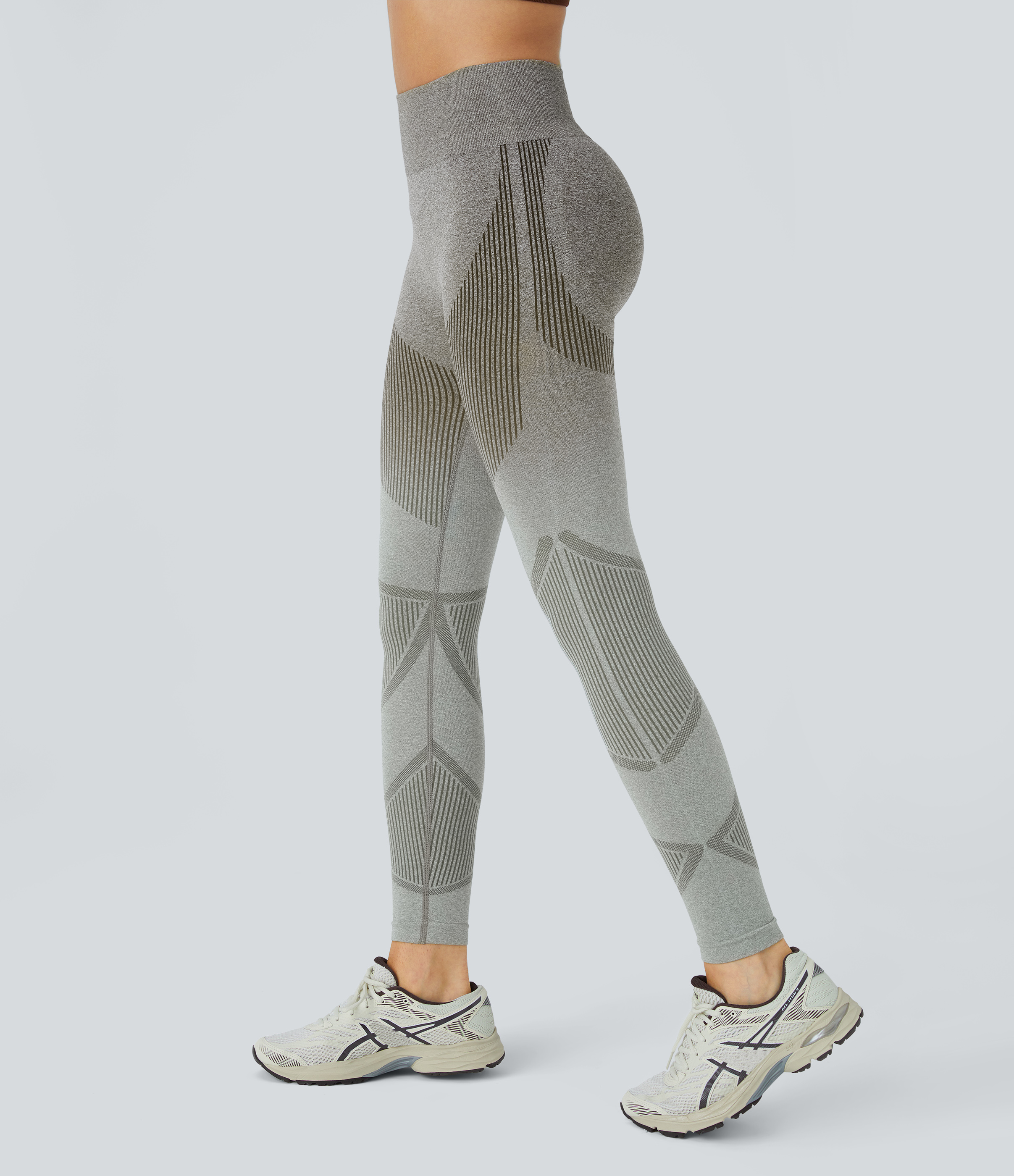 Halara Seamless Flow High Waisted Gradient Yoga Leggings  - Brown Green Gradient - XS gym leggings leggings with pockets 