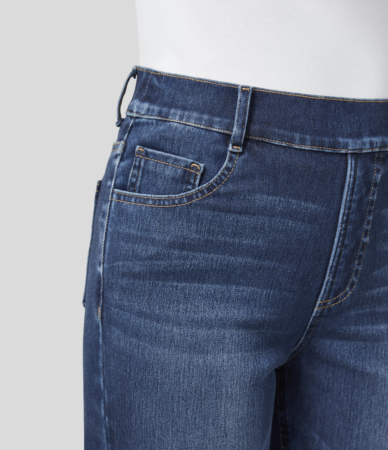 

Halara HalaraMagicв„ў High Waisted Multiple Pockets Straight Leg Washed Stretchy Knit Casual Jeans - Paint Blue Denim