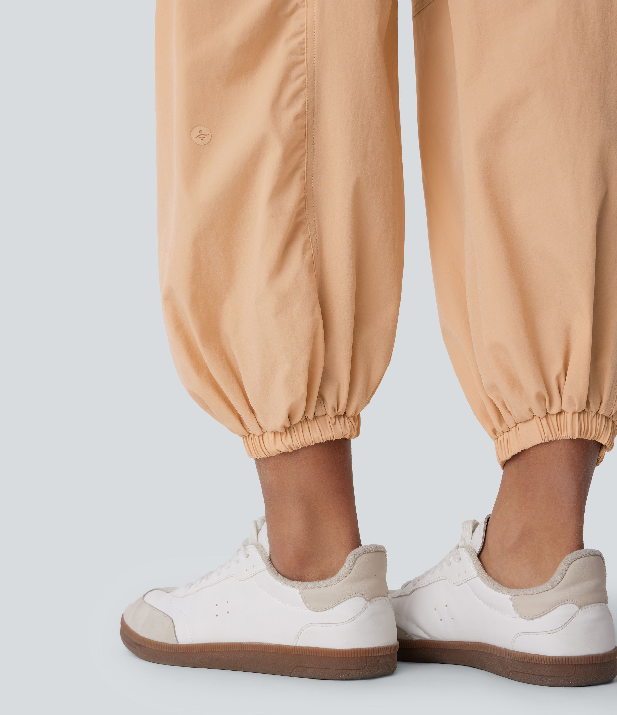 Halara Mid Low Rise Drawstring Multiple Pockets Casual Cargo Joggers  - Khaki - M(regular) 