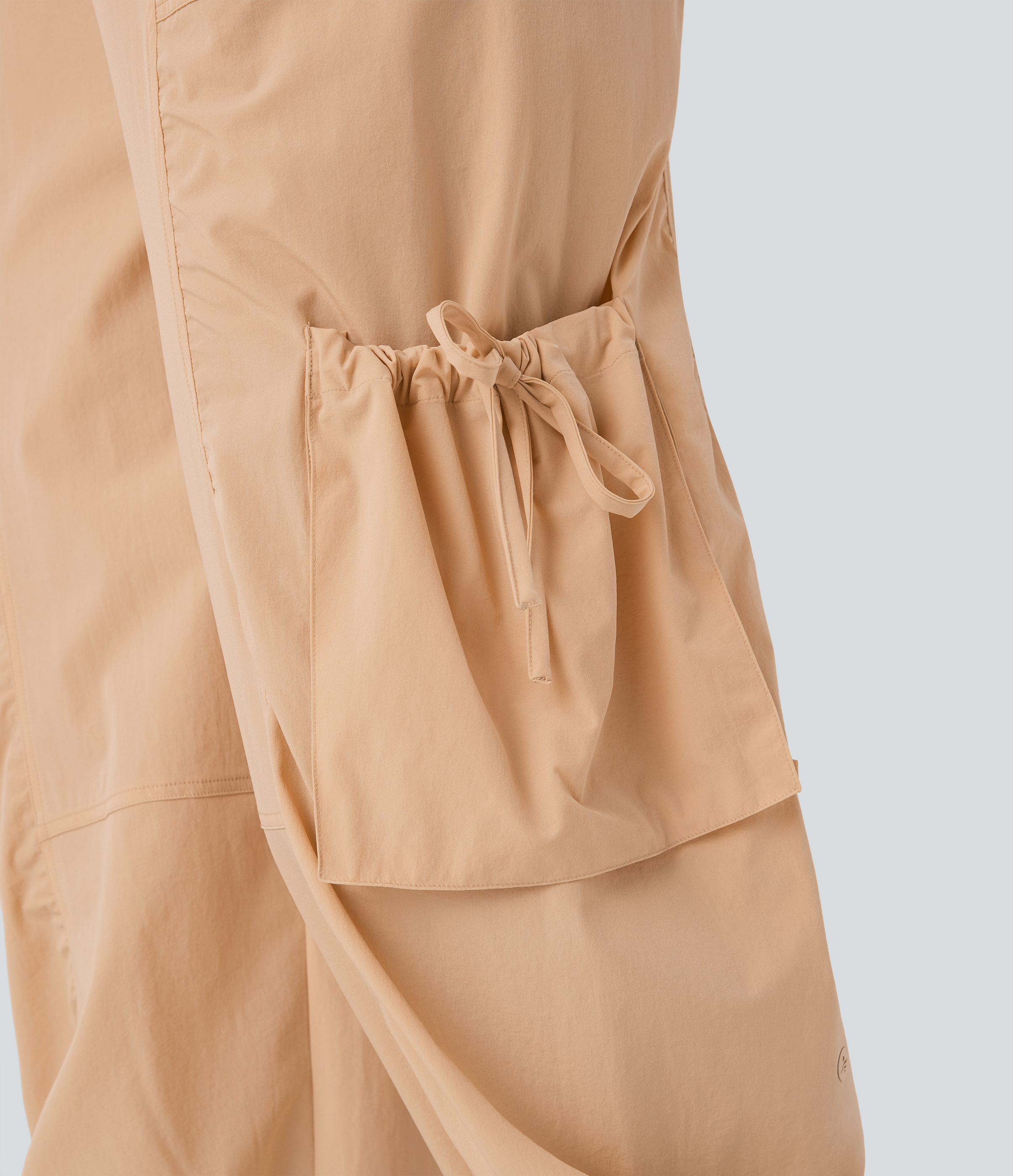 Halara Mid Low Rise Drawstring Multiple Pockets Casual Cargo Joggers  - Khaki - M(regular) 