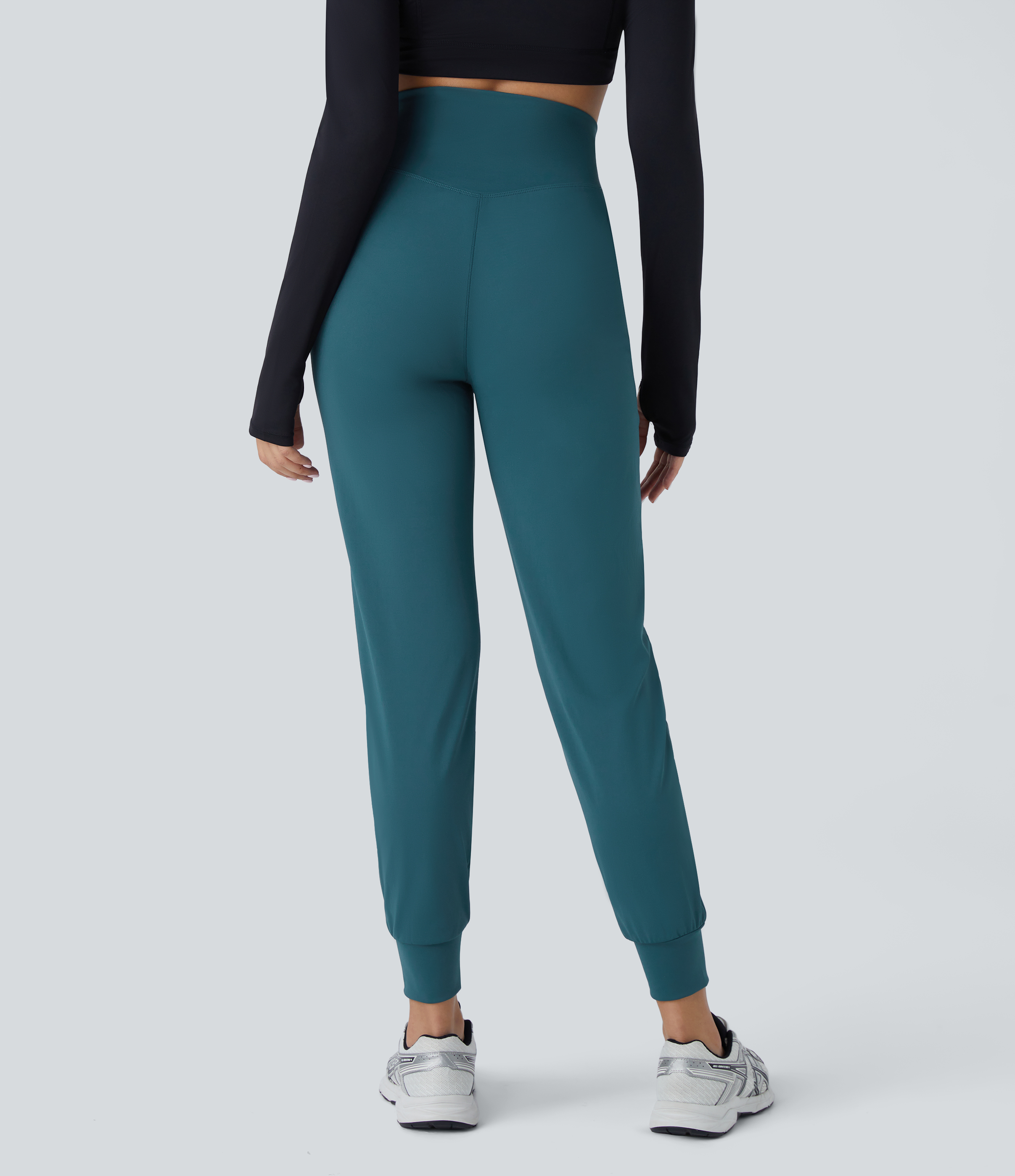 Halara SoCinched High Waisted Tummy Control Side Pocket Quick Dry Running Joggers Dragonfly S regular