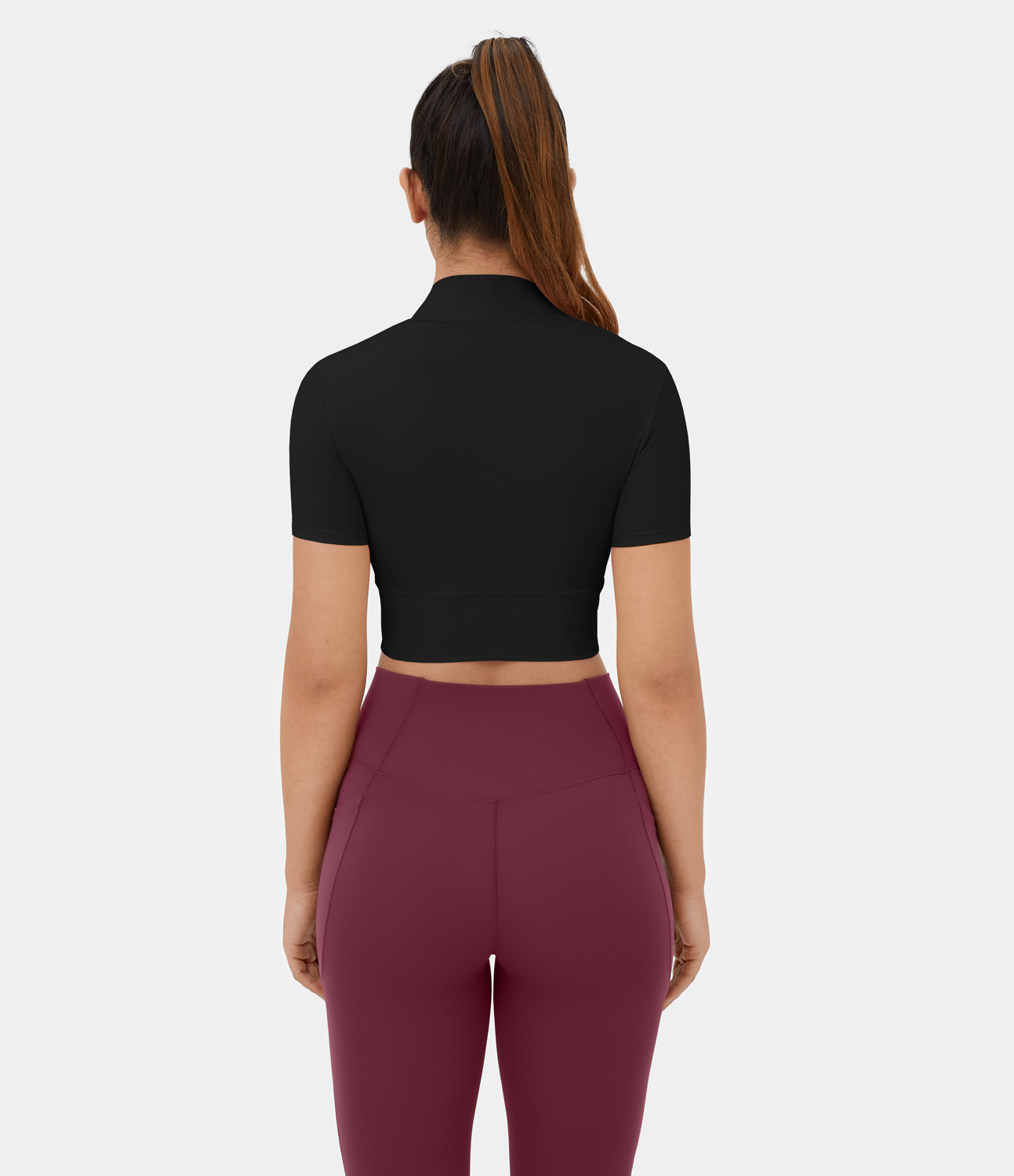 

Halara Softlyzeroв„ў Plush Short Sleeve 2-in-1 Cropped Yoga Sports Top - Black