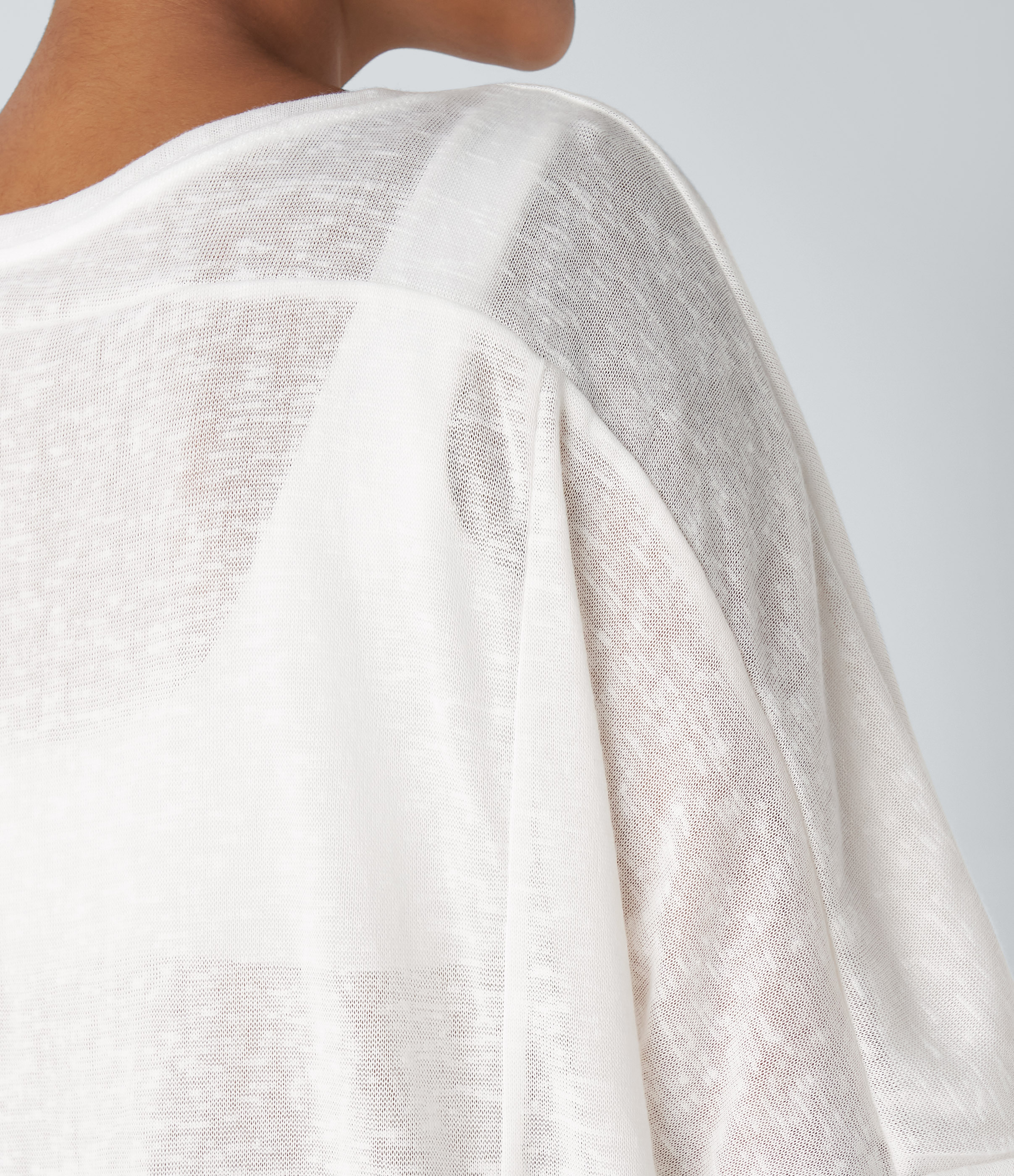Halara Asymmetric Split Hem Sheer Oversize Casual Top Tank Top - White - XL golf tops halter top tunic tops sleeveless tops backless top 