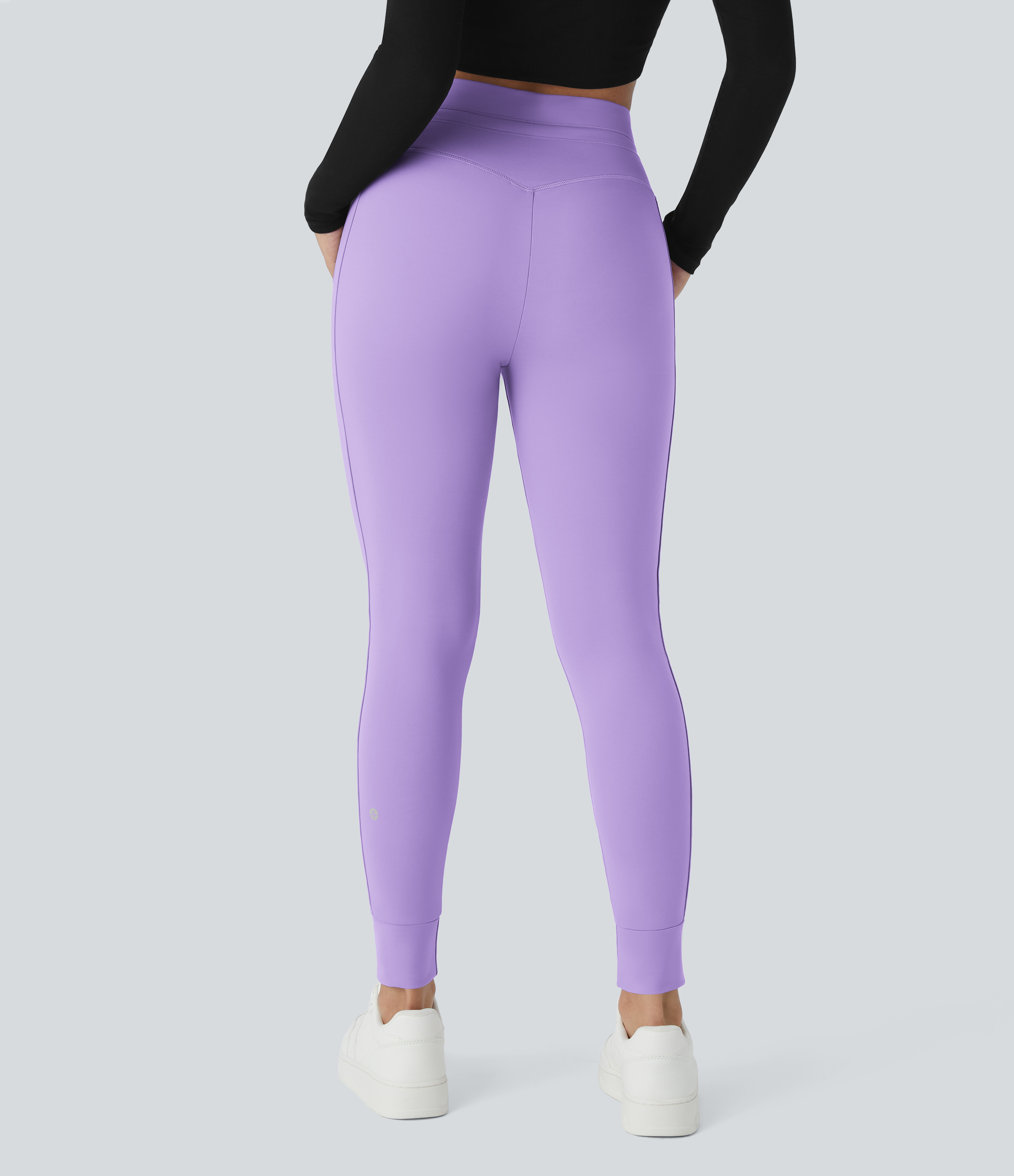 Halara Cloudfulв„ў Air Fabric High Waisted Drawstring Side Pocket Plain Cool Touch Full Length Joggers  - Iris Flower Purple - M(petite) 