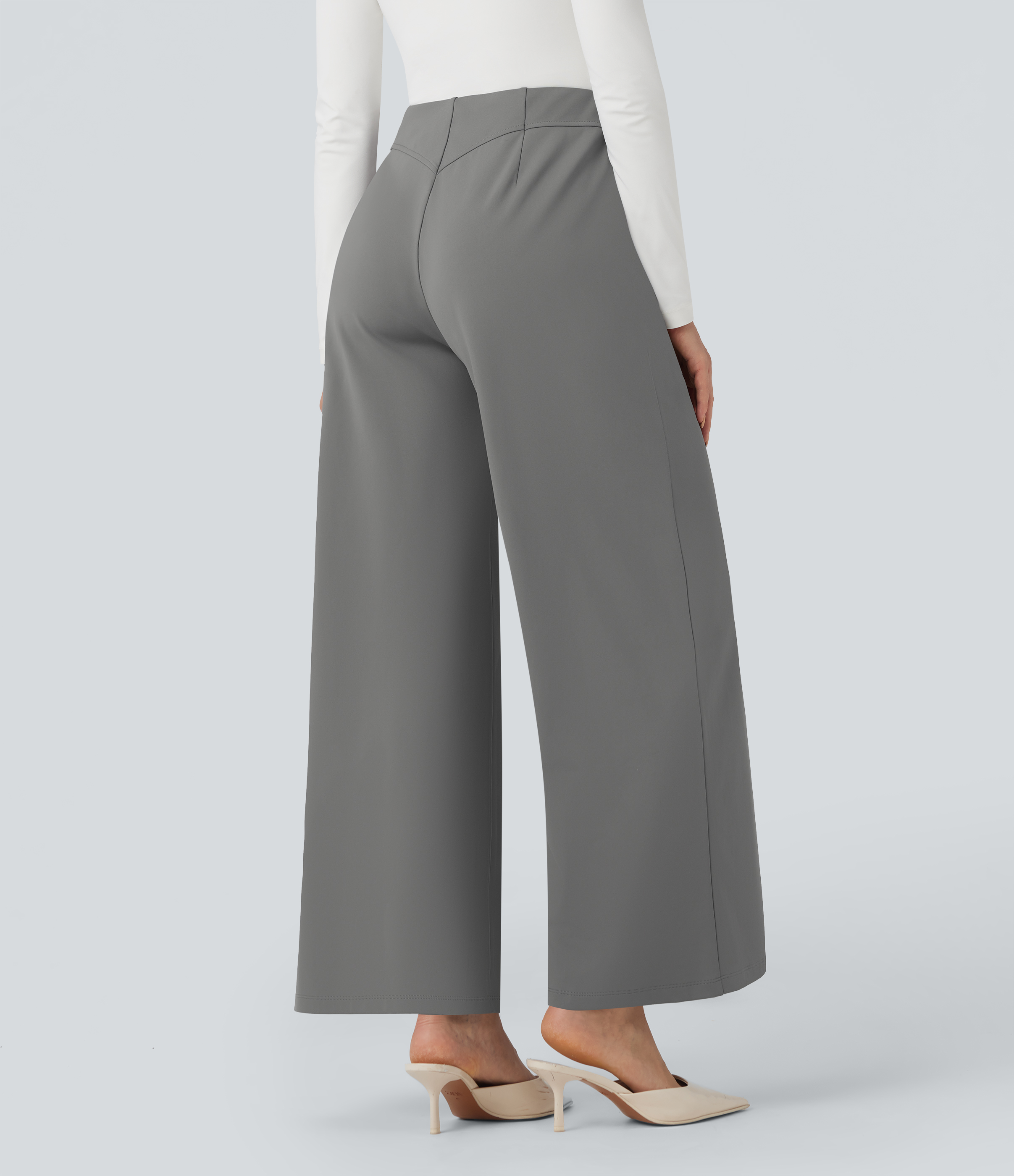 Silent Storm Pantalon tailleur large taille moyenne Halara Flex™ DayStretch avec poches / 2