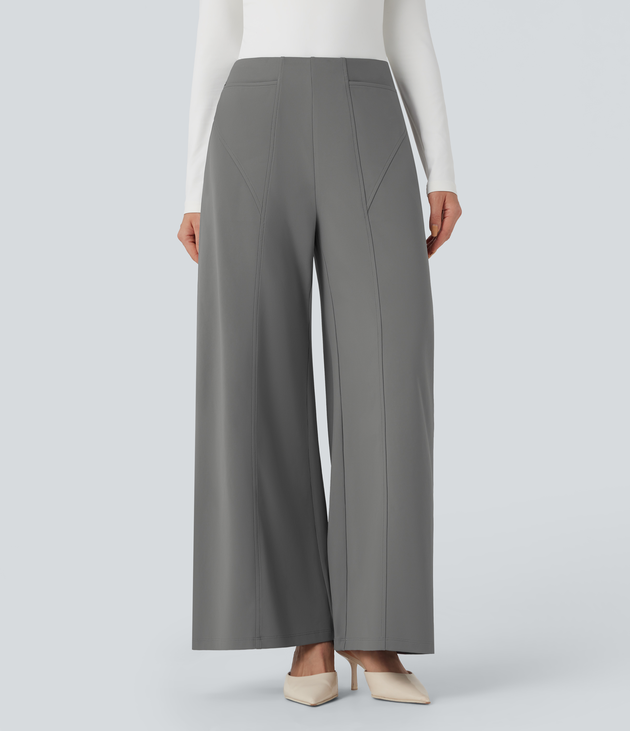 Women's Halara Flex™ DayStretch Mid Rise Wide Leg Work Pants with