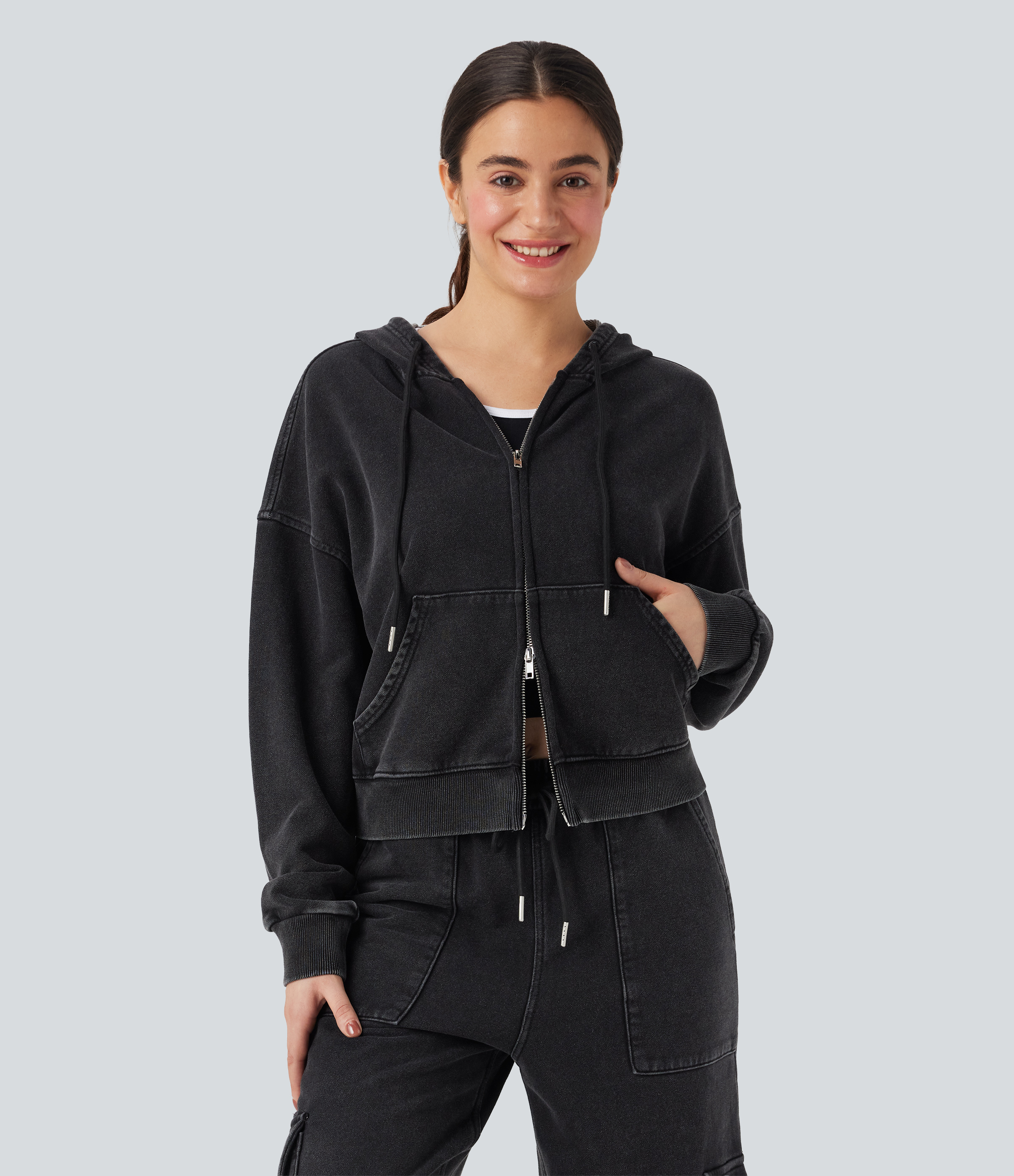 Hooded Long Sleeve Casual Blouse