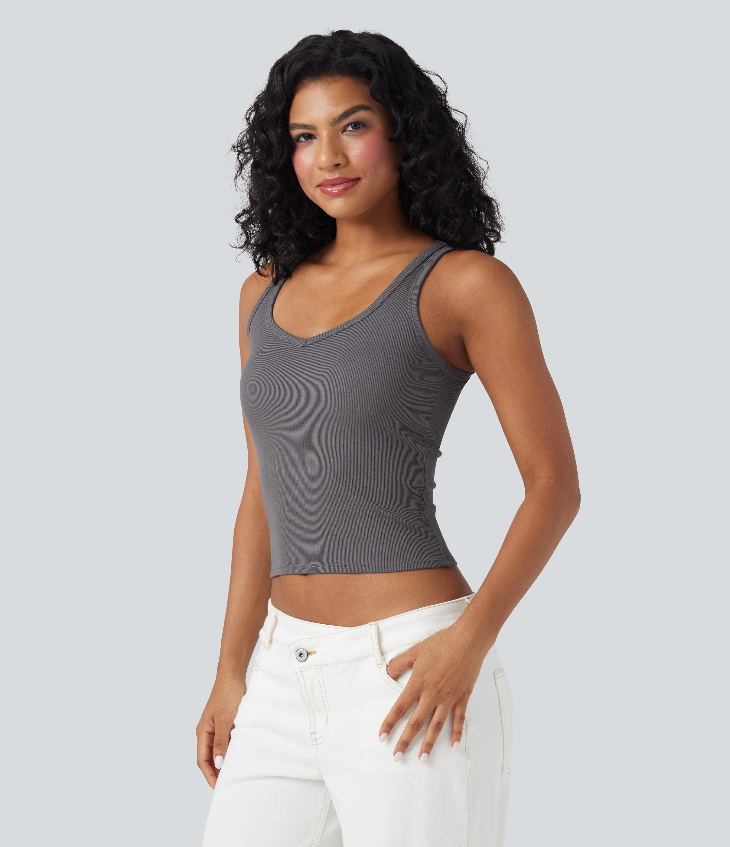 Volcanic Glass Camiseta sin mangas casual acanalada / 2