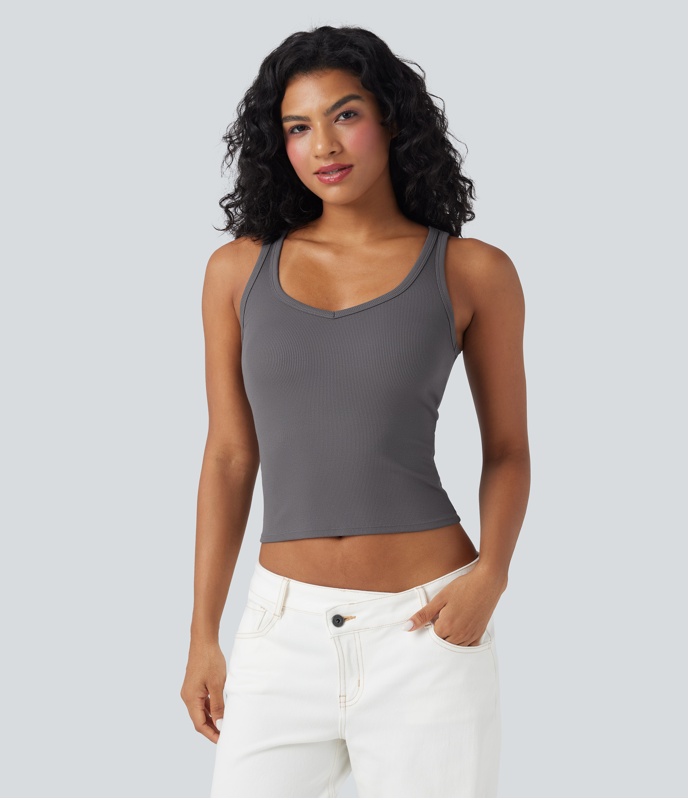 Volcanic Glass Camiseta sin mangas casual acanalada / 1