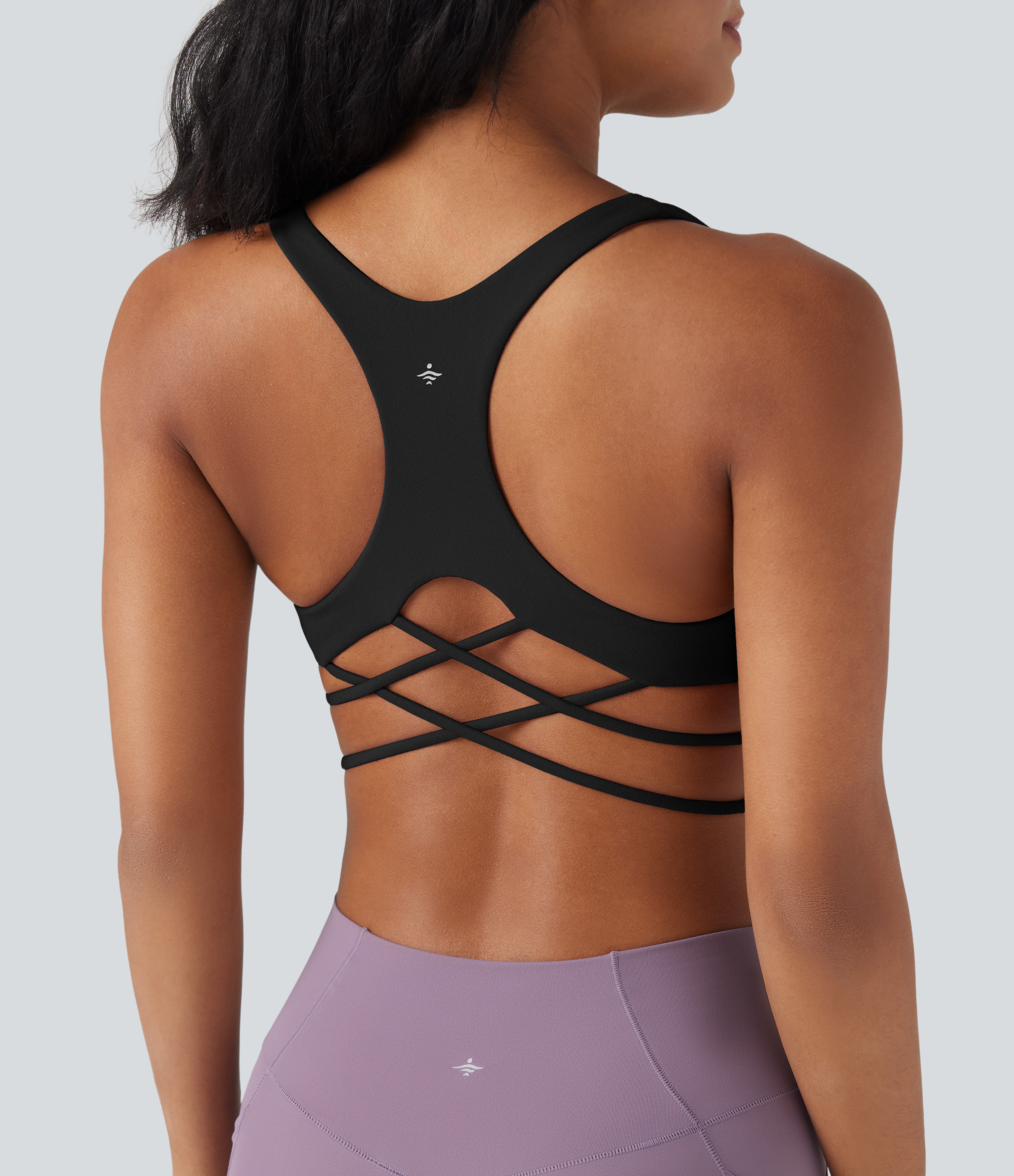 Black Brassière de sport yoga soutien souple dos nageur à bretelles croisées bonnets A-C / 1