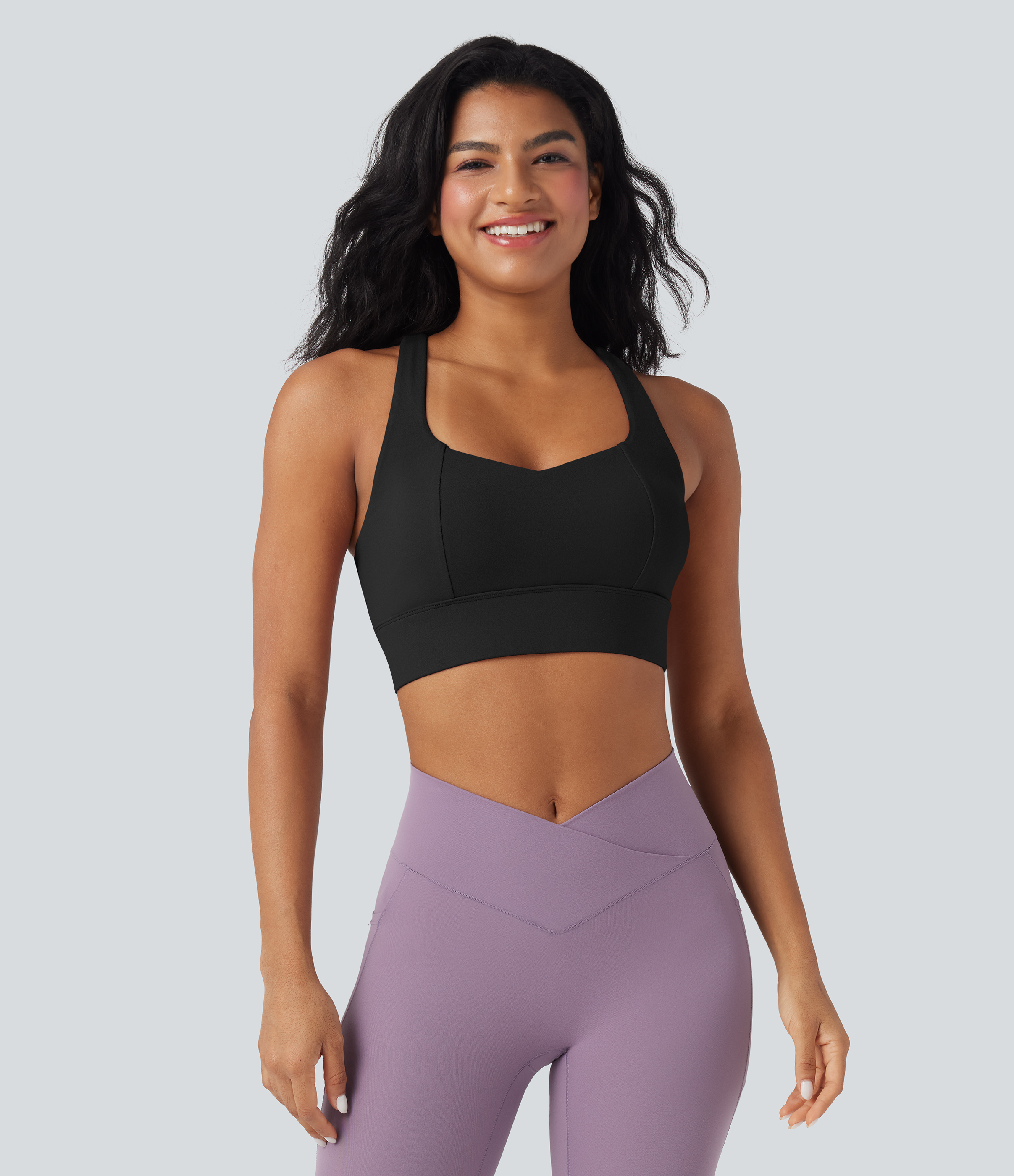 Black Brassière de sport yoga soutien souple dos nageur à bretelles croisées bonnets A-C / 2
