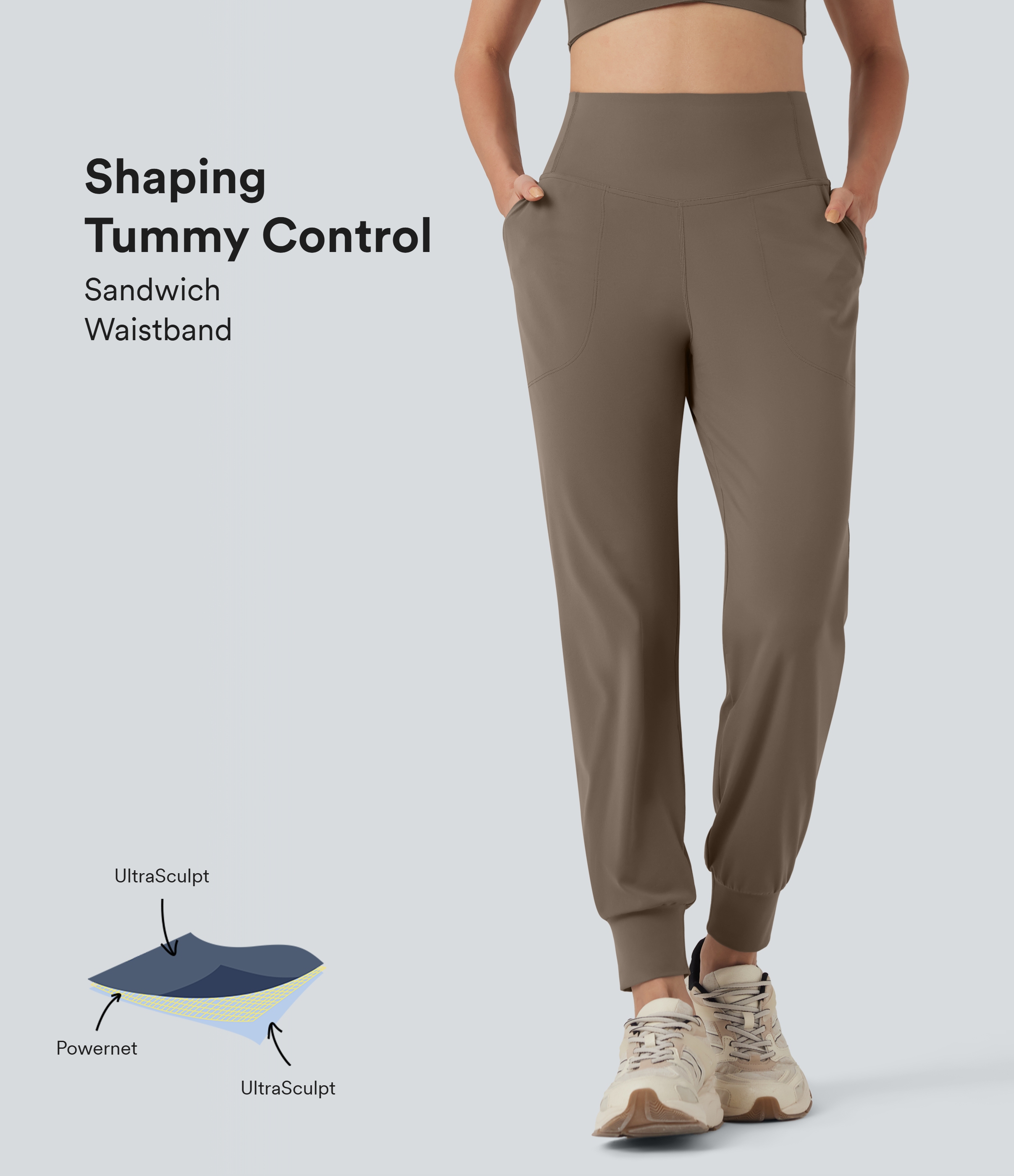 Halara UltraSculpt™ High Waisted Tummy Control Yoga Joggers with Pockets
